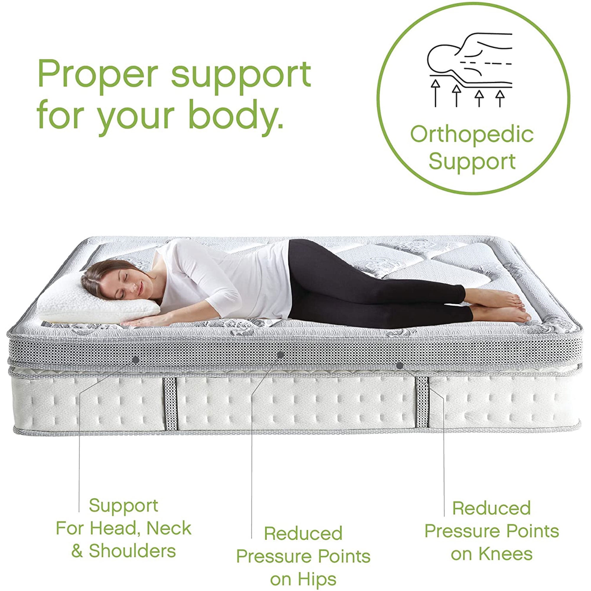 Cool Gel Gramercy 14 in Full Pillow Top Hybrid Mattress (White, Full) n1y30