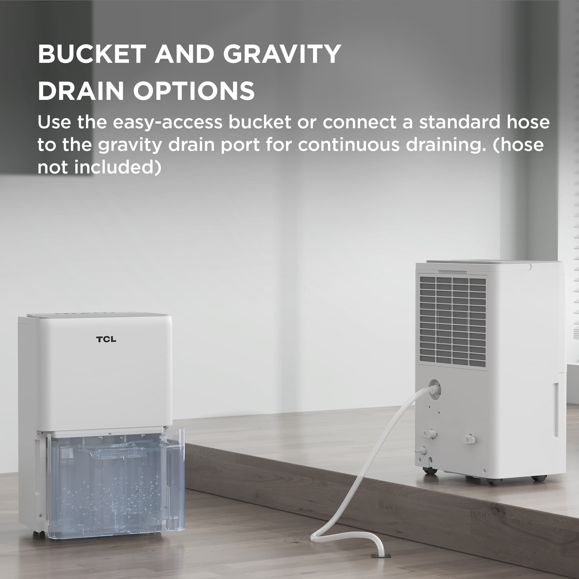 TCL 25 Pint Smart Dehumidifier, Energy Star Certified, Quiet Operation, App-Controlled, Portable Design (White, 25 Pint) yqem7