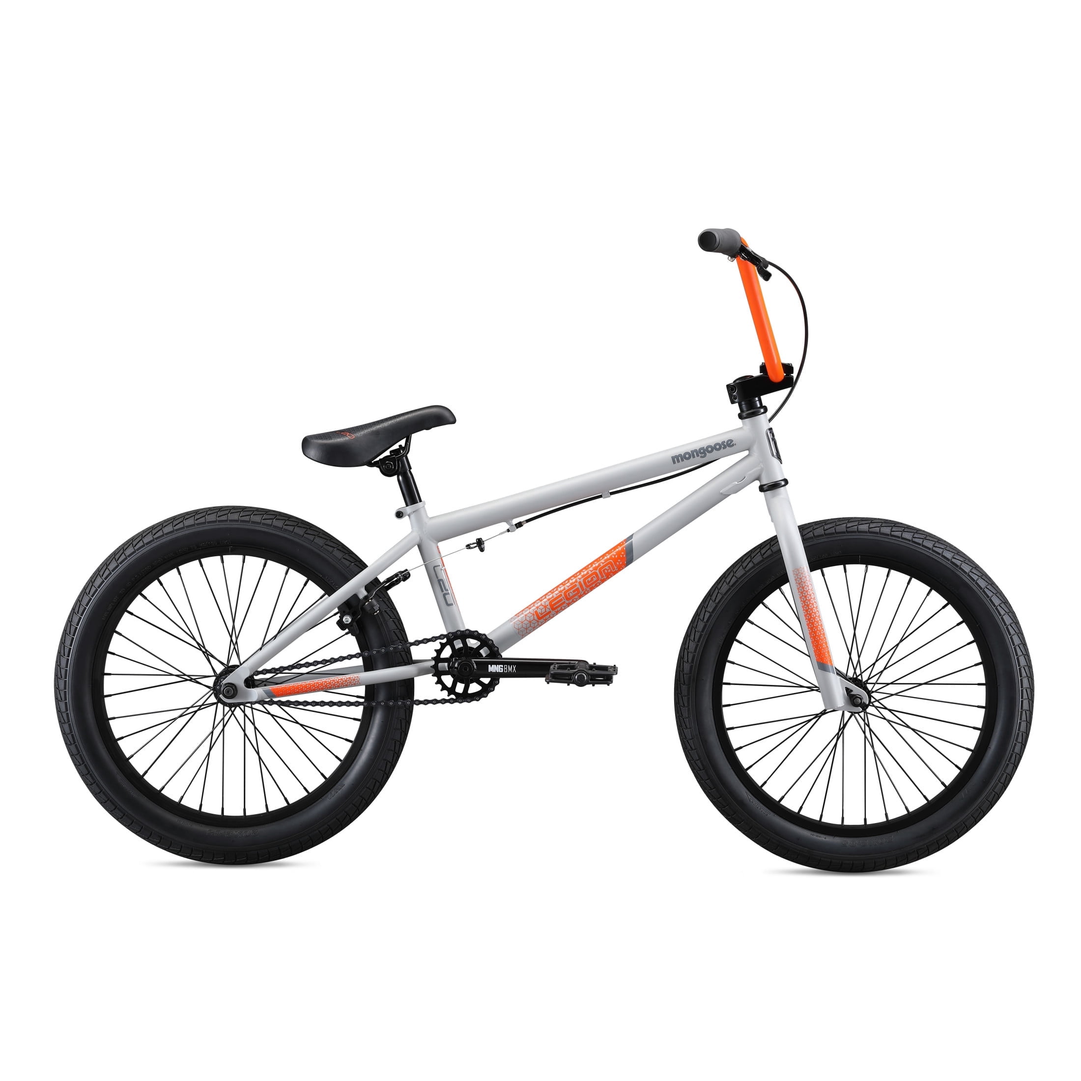 Mongoose Legion L20 Freestyle BMX Bike, Durable Steel Frame, Beginner-Friendly Design (Grey, 20 in) yk1ic