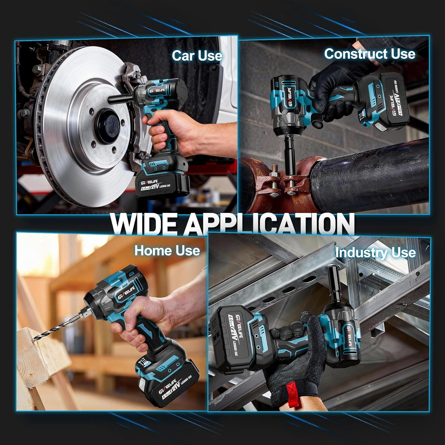 GEVEELIFE Cordless Impact Wrench 1/2 Inch Brushless Power Tool Set with 2 Batteries (480 ft-lbs, 3300 RPM) 46n8f