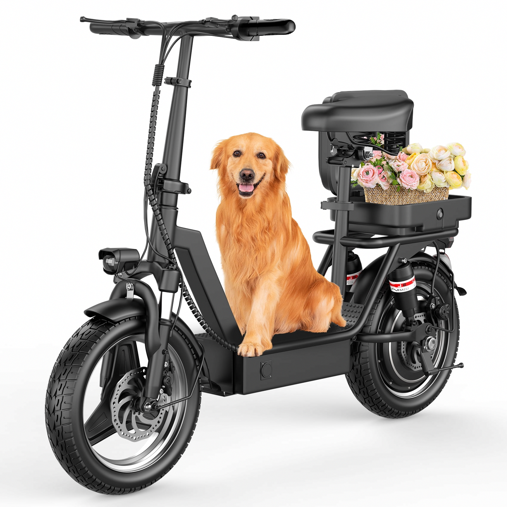 PostJoy 1200W Electric Scooter with Seat for Adults, Long-Range Commuter, Foldable Design (Black, 14 in Tire) u92o6
