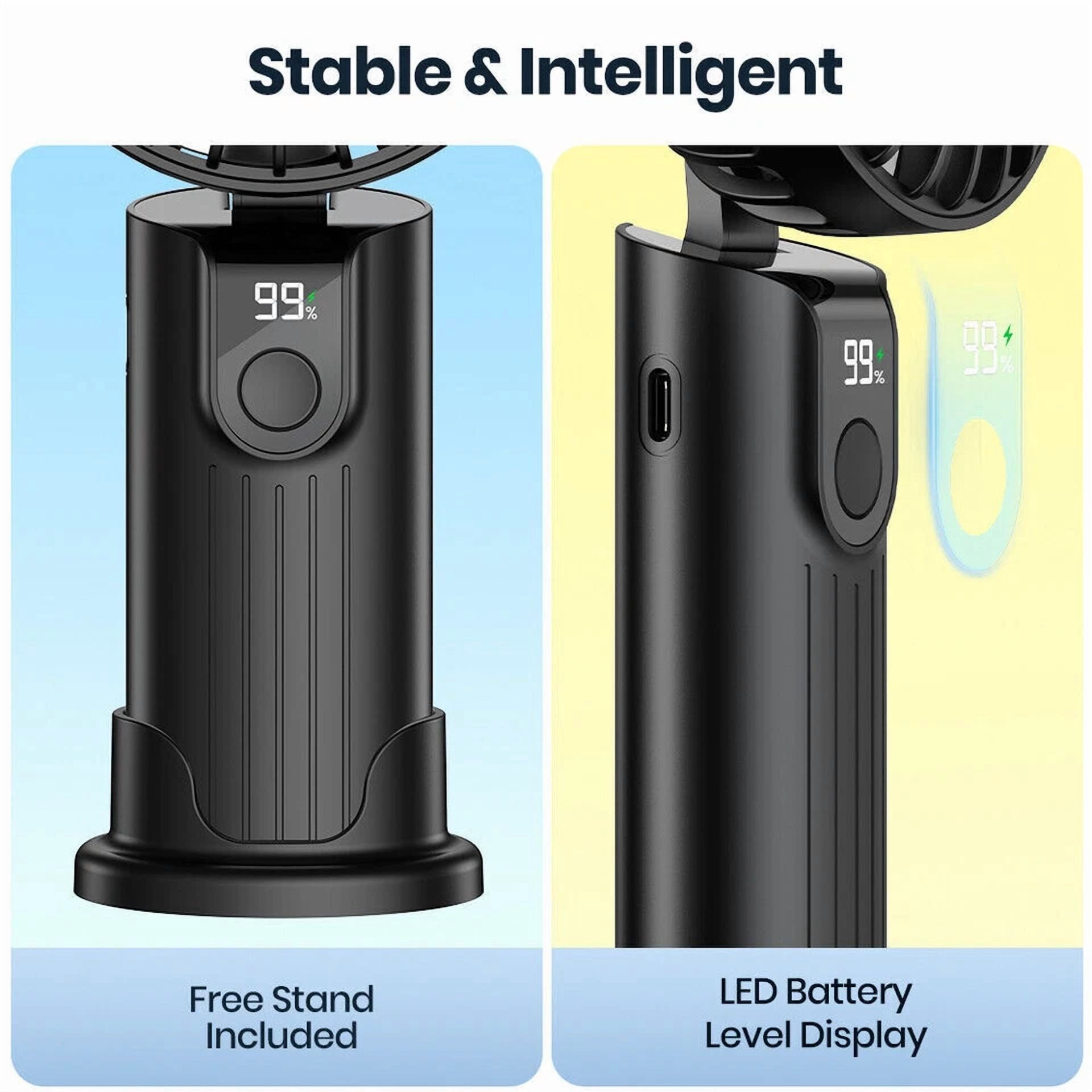 Flint 3-in-1 Portable Handheld Fan, Rechargeable Foldable Personal Fan (5000mAh, 1 Count) l00bz