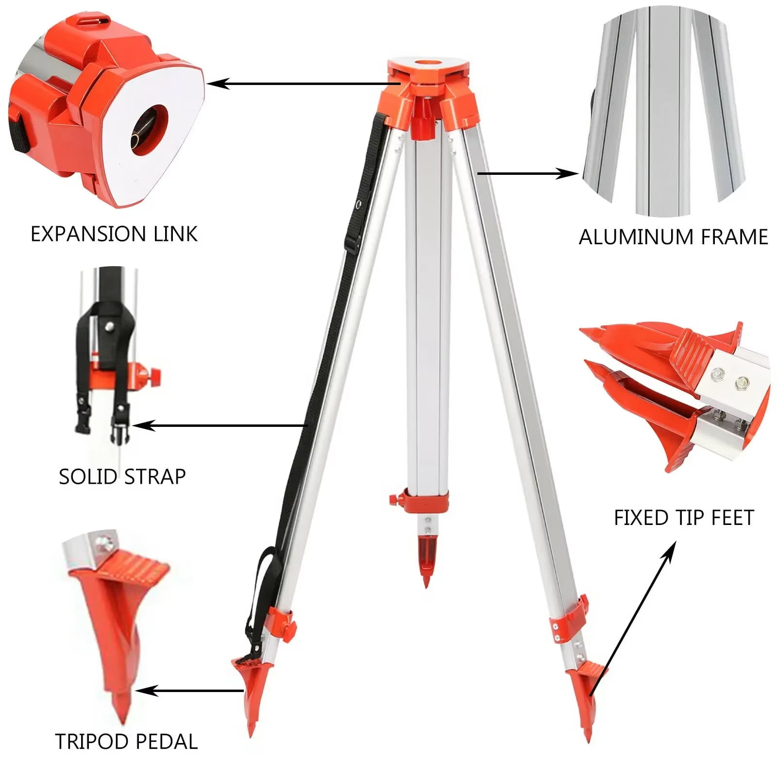 SIHAO Self-Leveling Rotary Laser Level Kit, 360-Degree Horizontal Vertical Transit with Tripod & 16.4 ft Staff (Red, 1640 ft Range) 845l9