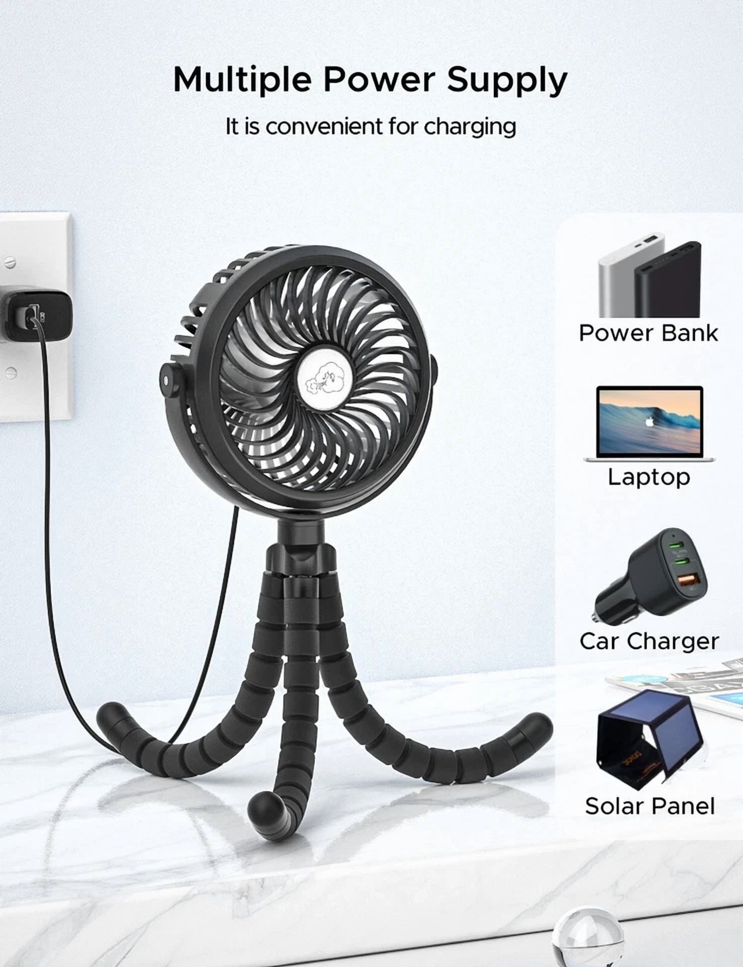 VAULT 3-Speed Portable Rechargeable Mini Cooling Fan (White, 6 in) otlm6