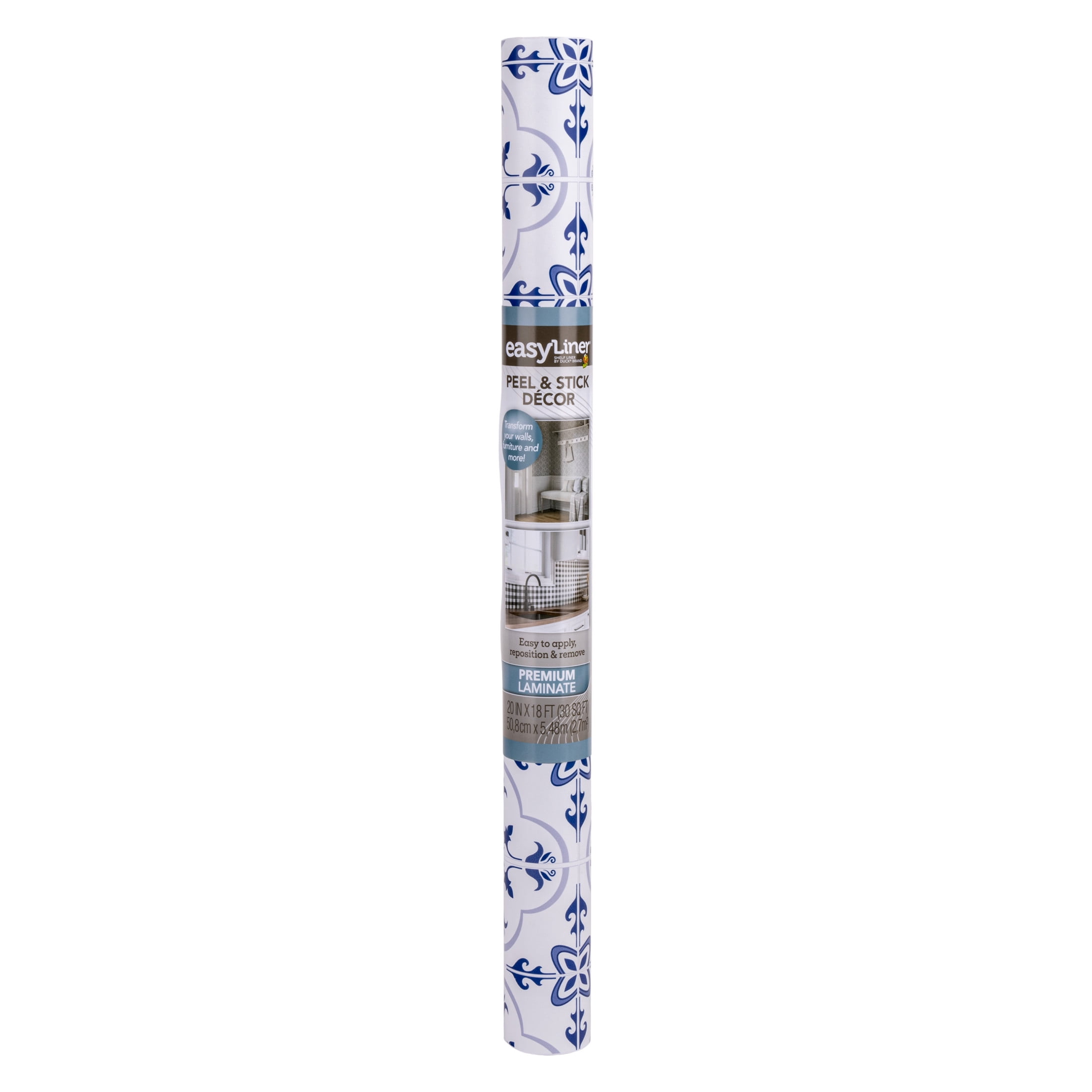 Duck Brand Premium Removable Peel and Stick Wallpaper, Mediterranean Tile (Red, 20 in. x 18 ft.) v8z0r