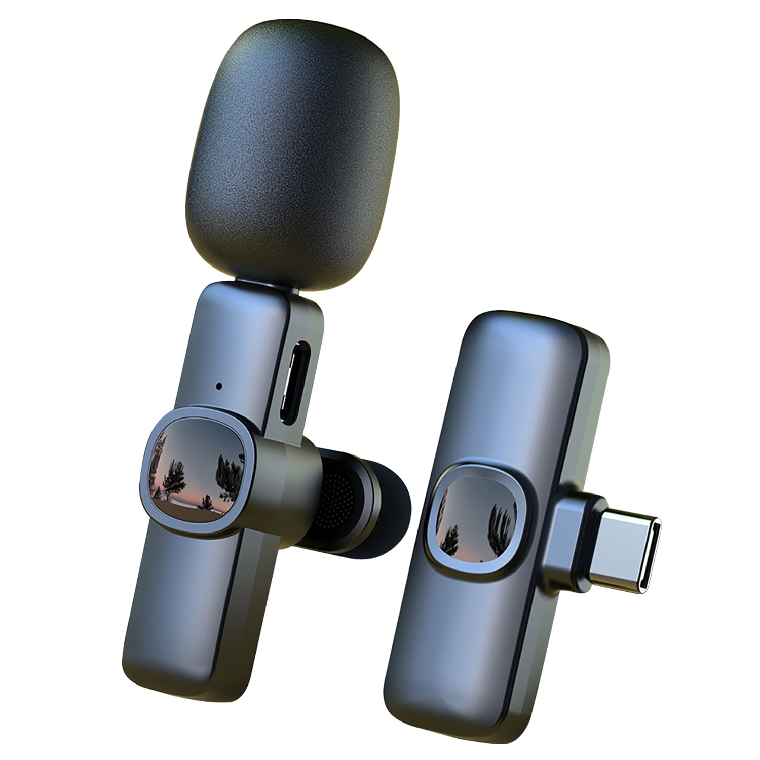 XINNIUT Wireless Lavalier Microphone System with Noise Cancellation (Black, 2-Pack) 57jjw