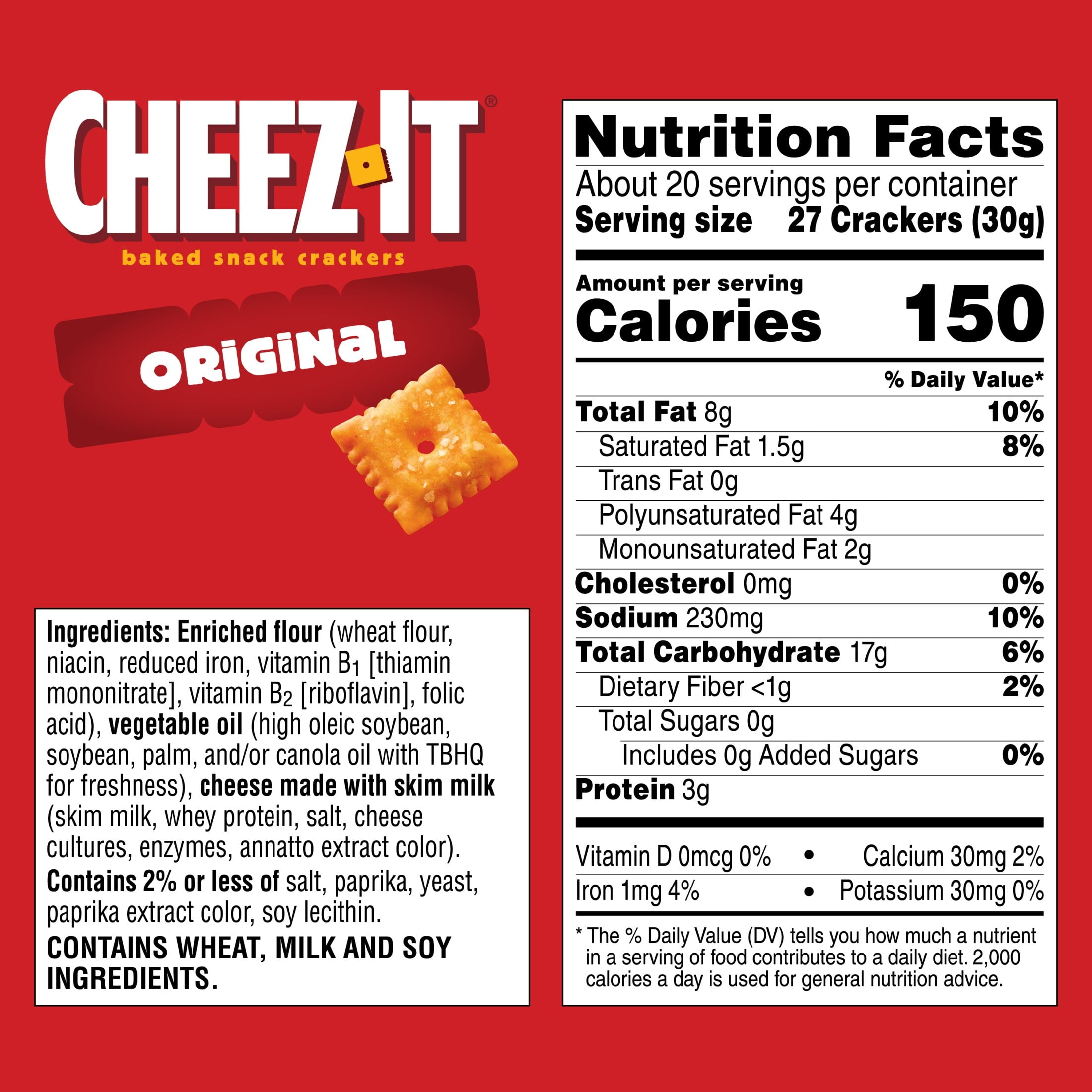 Cheez-It Original Baked Snack Crackers (21 oz) go40y