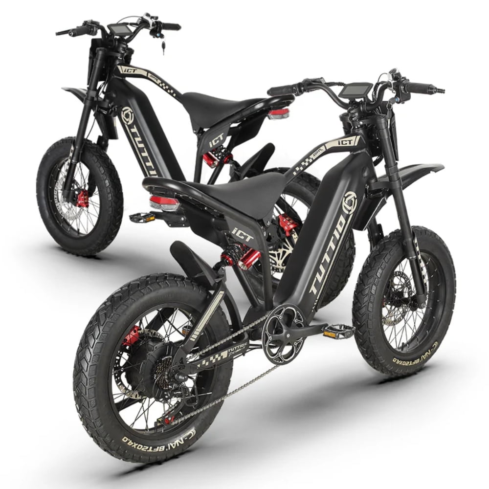 TUTTIO ICT Electric Dirt Bike for Adults, 4000W High-Performance Off-Road Motorcycle, 7-Speed (Black, 20 in) ane0q