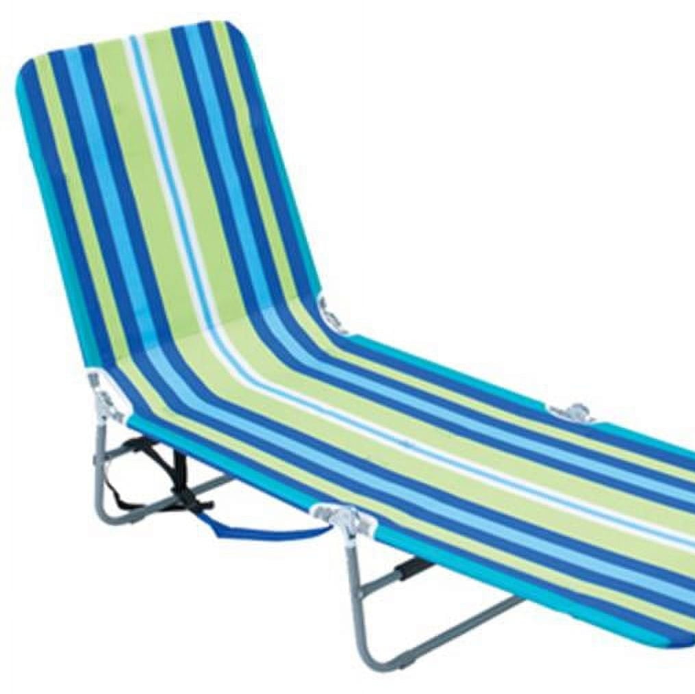 Rio Brands Backpack Chaise Lounger Adjustable Beach Chair (Silver, 72 in x 22 in) eadb1