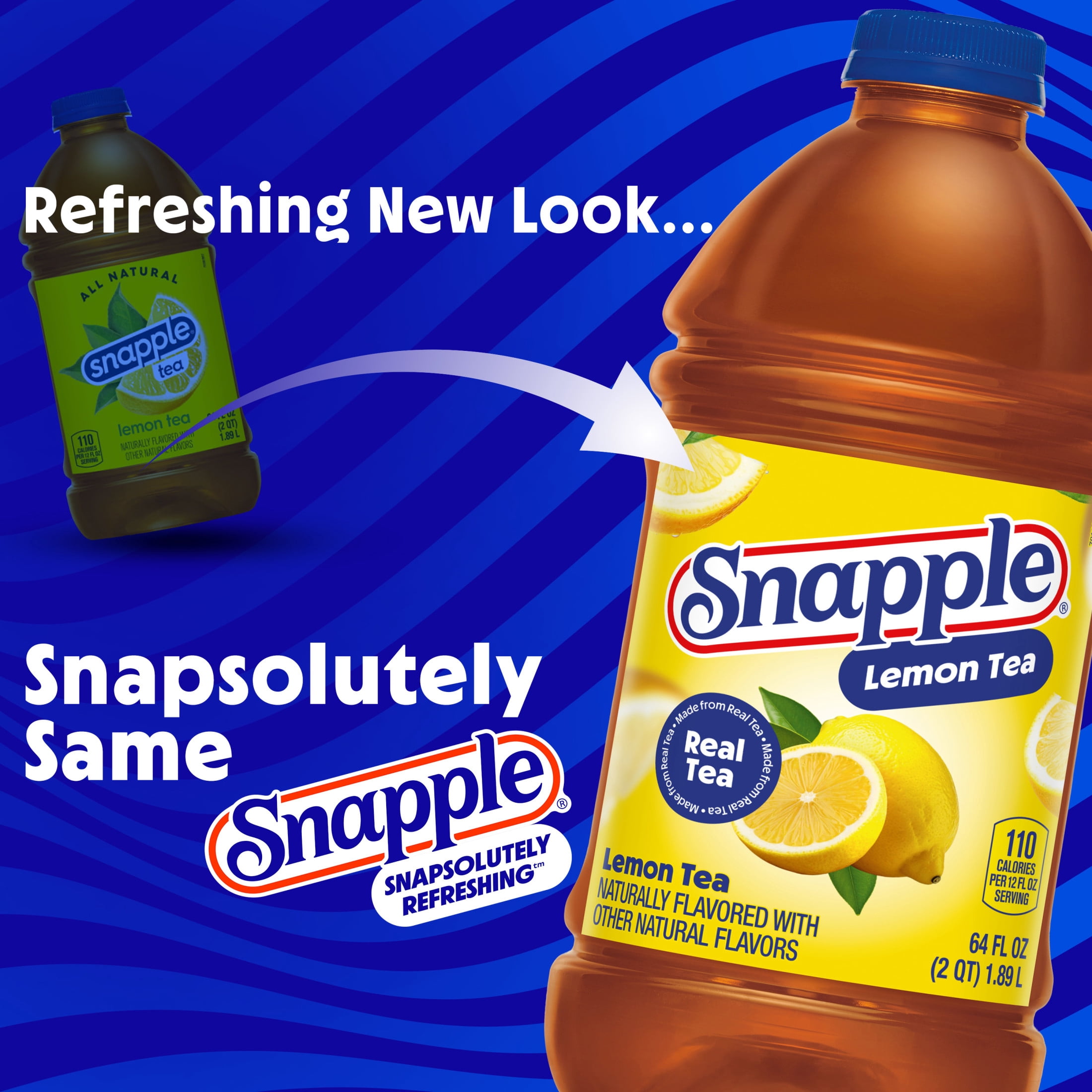 Snapple Natural Lemon Tea, All Natural Black and Green Tea Blend (64 fl oz) fqorv