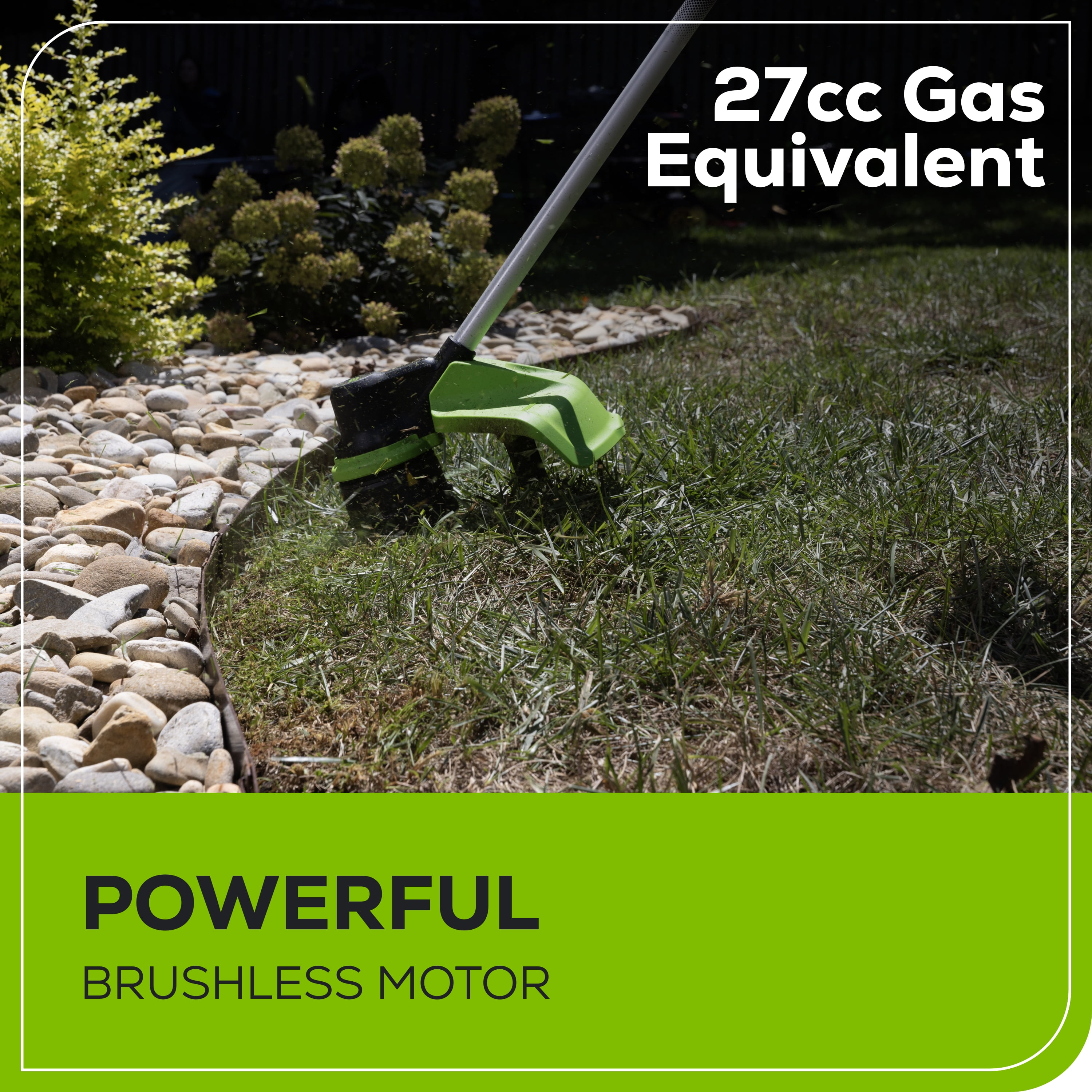 Greenworks 60V 16 in. Front Mount String Trimmer with 2.5Ah Battery and 3A Charger (Green, 16 in.) d05mu