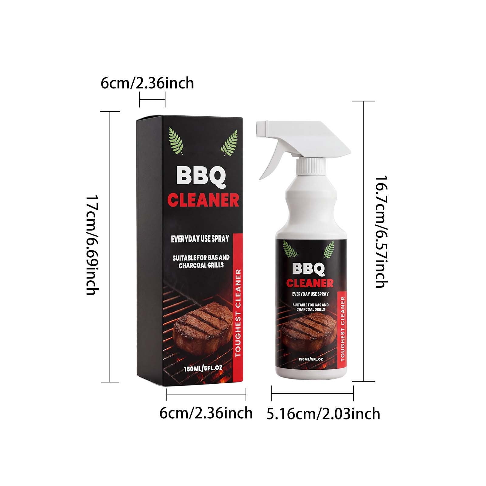 Kanzd BBQ Grill and Kitchen Degreaser, Powerful Grease and Stain Remover for Gas and Charcoal Grills (5.07 fl oz) 5z317