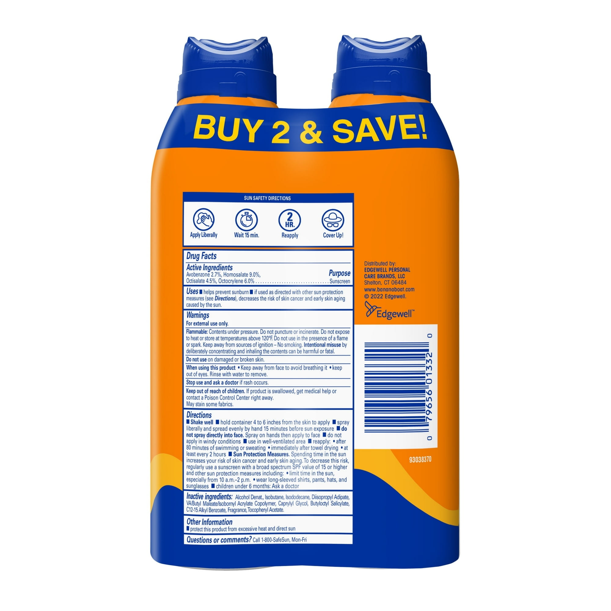 Banana Boat Sport Ultra SPF 50 Sunscreen Spray (Water Resistant, 12 oz Twin Pack) 5hyl9