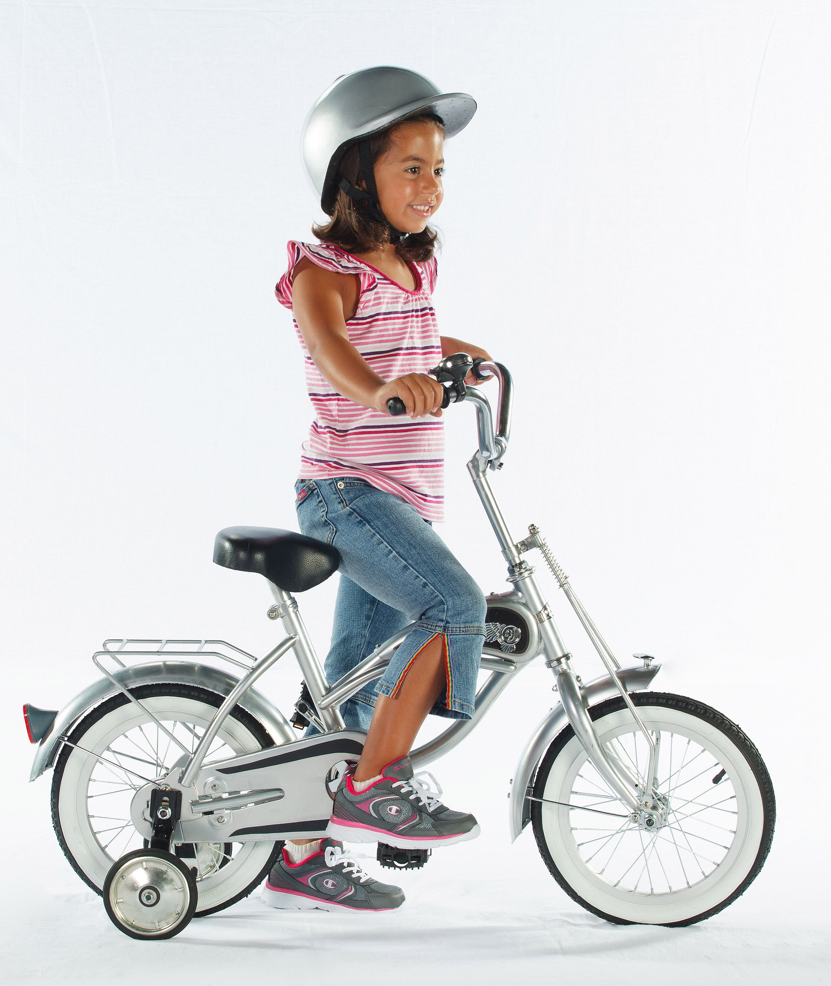 Morgan Cycle 14 in. Cruiser Bicycle with Training Wheels (Silver, 14 in.) lsl7y