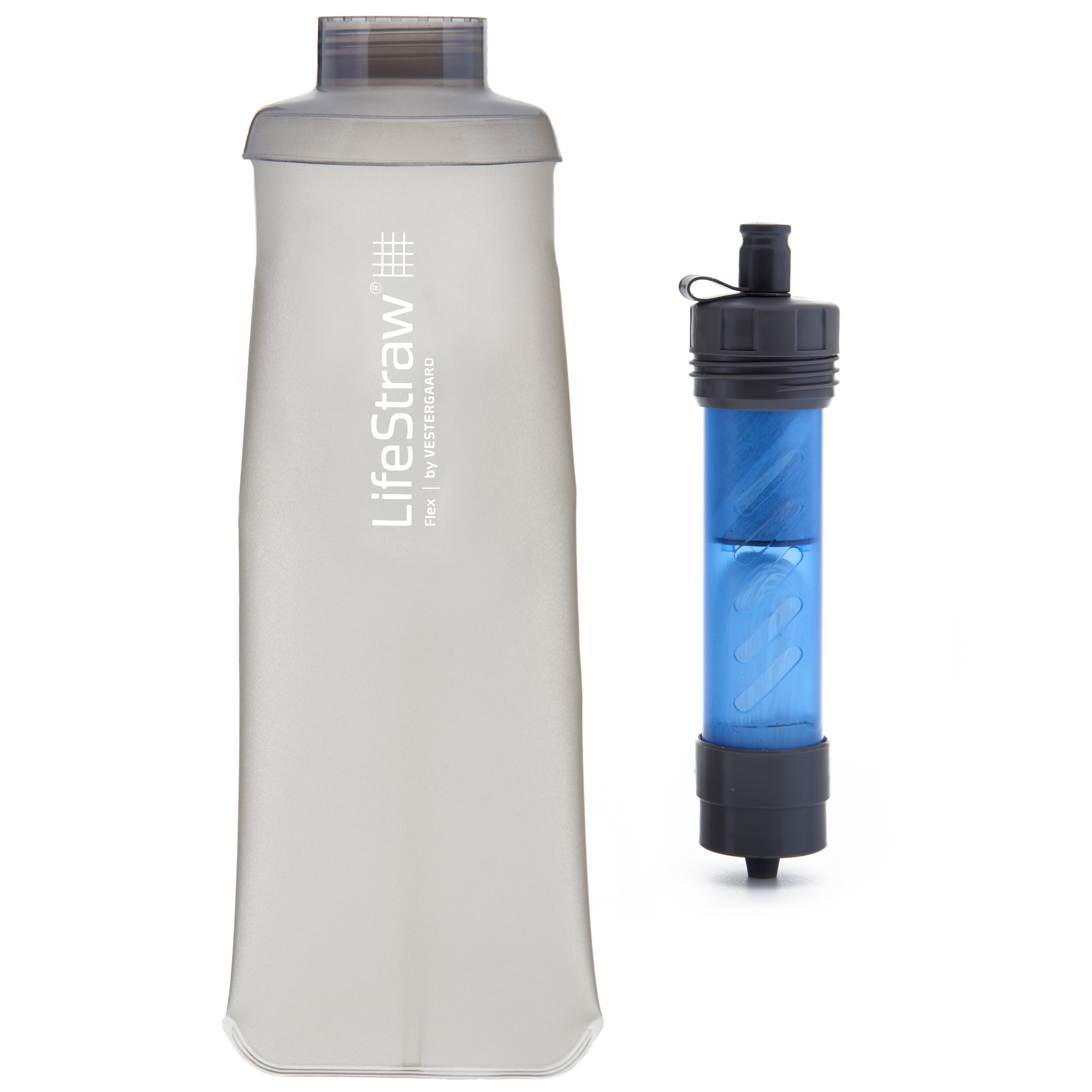 LifeStraw Flex Water Filter System with Collapsible Squeeze (Grey, 22 fl oz) xllyw