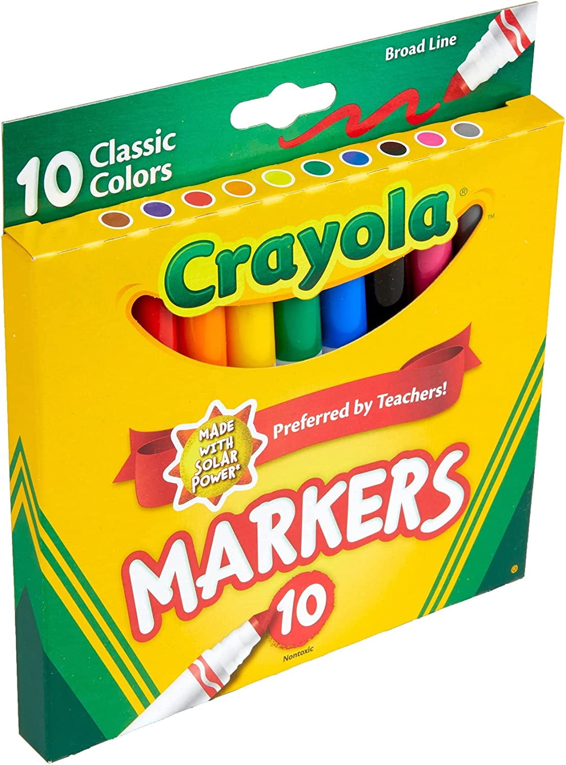 Crayola Classic Broad Line Markers, Non-Washable Art Supplies (Assorted Colors, 20 Count) vx8mq