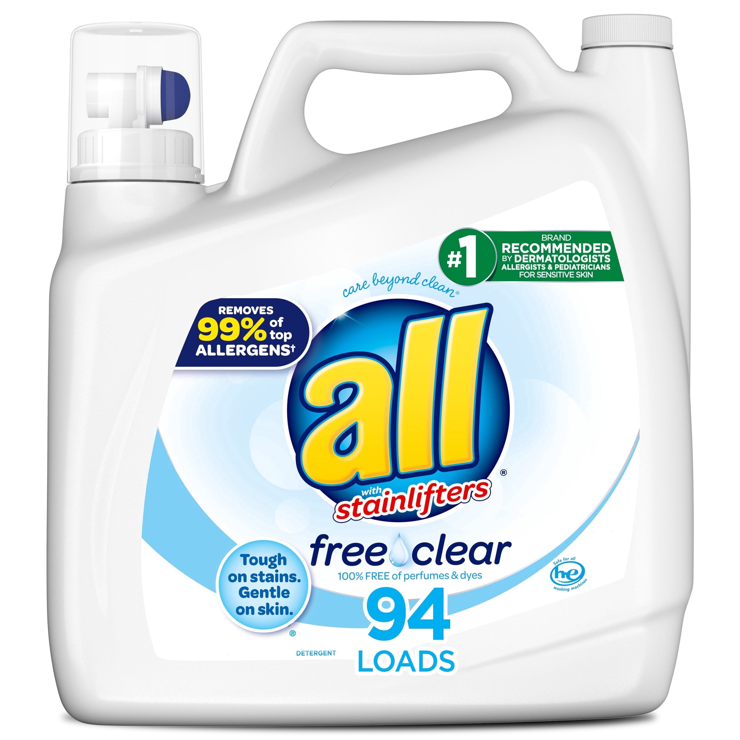 all Free Clear Liquid Laundry Detergent (Clear, 141 fl oz) 2ahew
