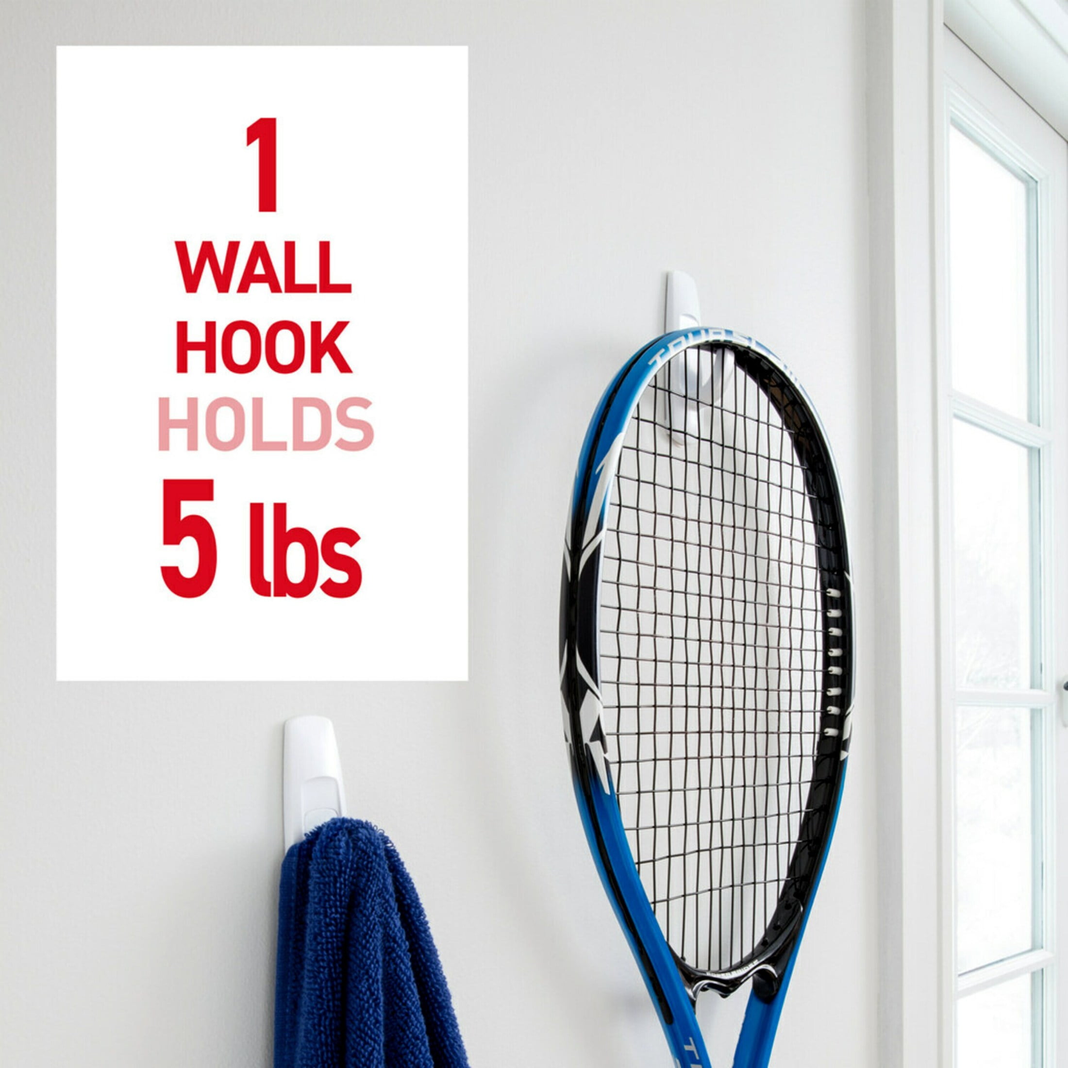 Command Large Utility Hooks for Damage-Free Wall Hanging (White, 3 Hooks and 6 Strips) bzusy