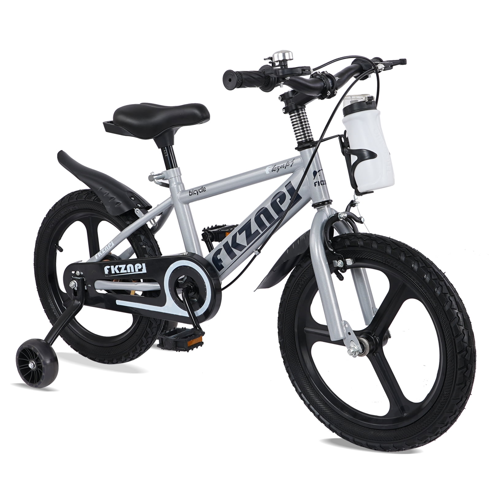 iYofe 16-inch Kids Bike with Training Wheels, Adjustable Seat, Durable Steel Frame for Boys and Girls (Gray, 16 in) pnf4l