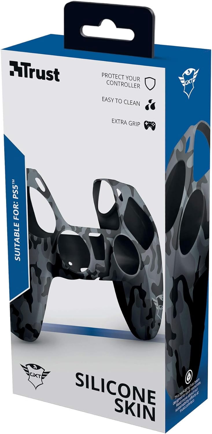 Trust Gaming GXT 748 PS5 Controller Skin, Anti-slip Silicone Protective Cover for DualSense (Black, 1 Pack) 5ruk9