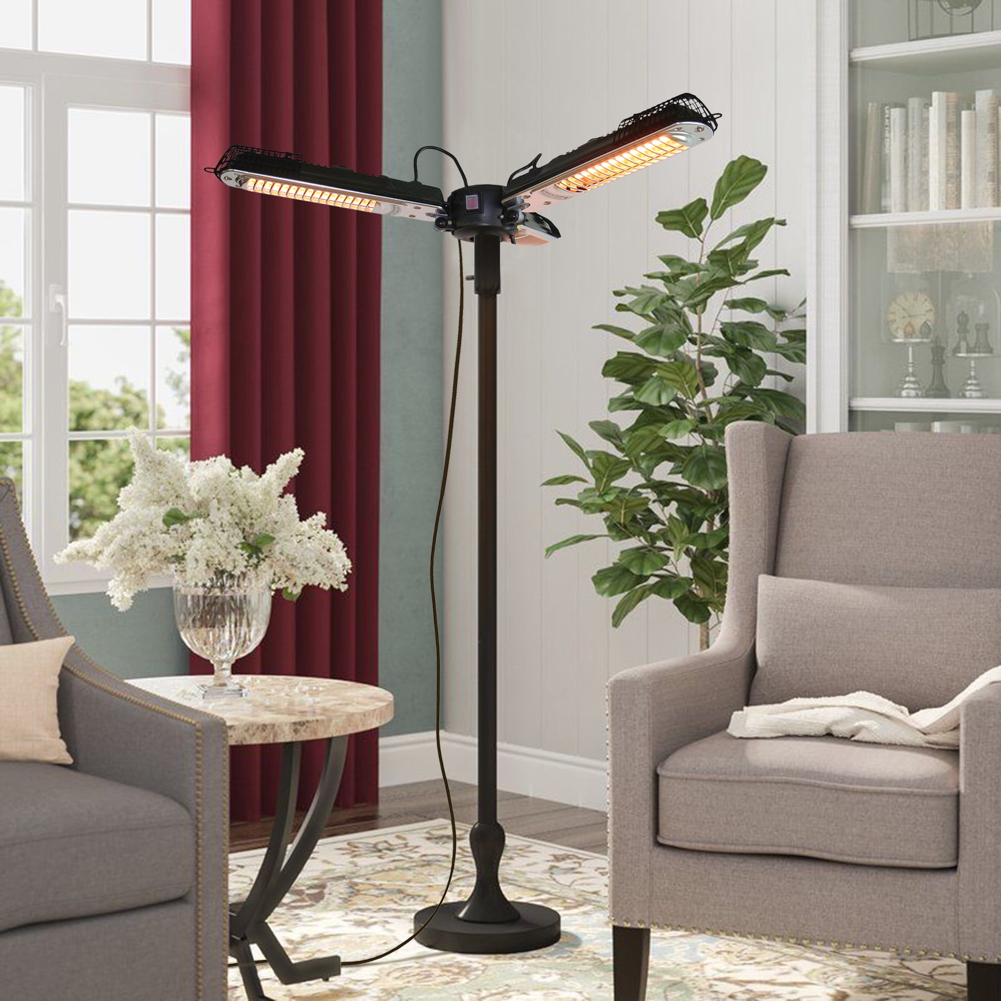 ATR ART TO REAL Foldable Infrared Electric Patio Umbrella Heater (1500W, 3-Panel) dskzm