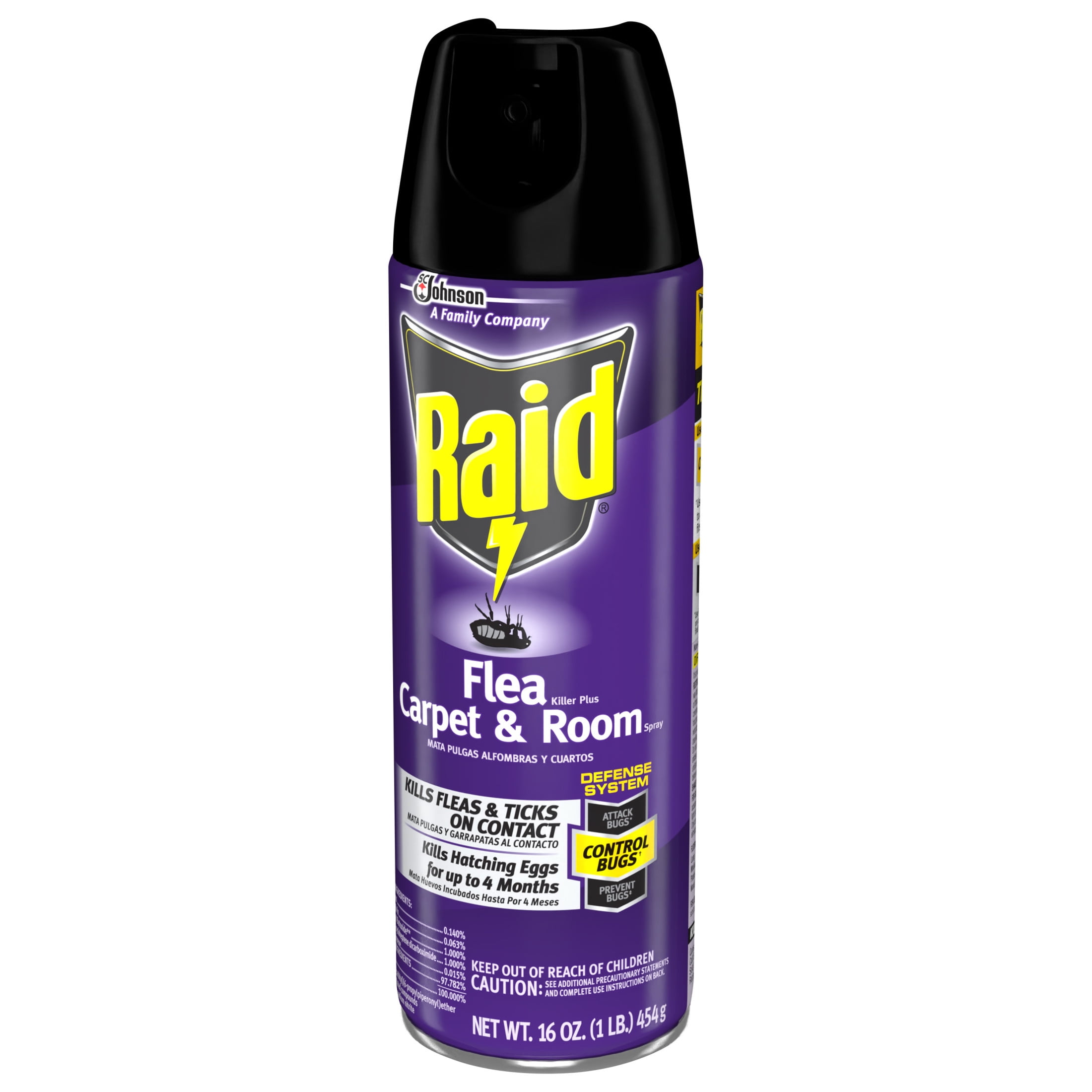 Raid Flea Killer Carpet and Room Spray, Contact Insecticide for Fleas and Ticks (16 oz) d0afh