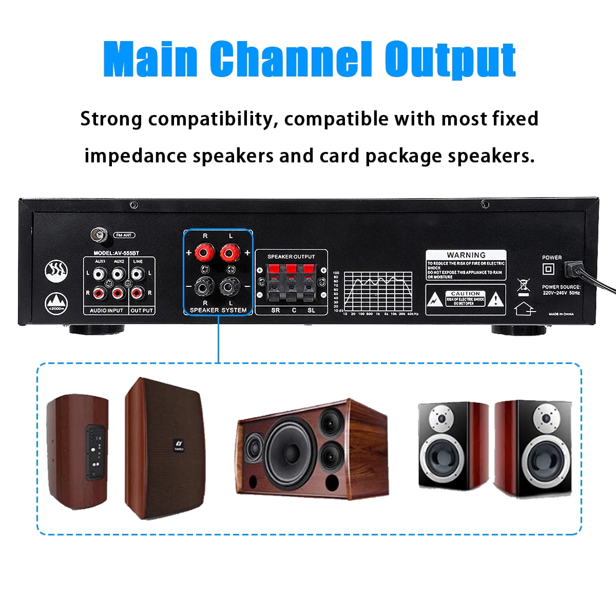 BlitzMax 800W Bluetooth Home Theater Stereo Receiver (Black, 5-Channel) vox5x