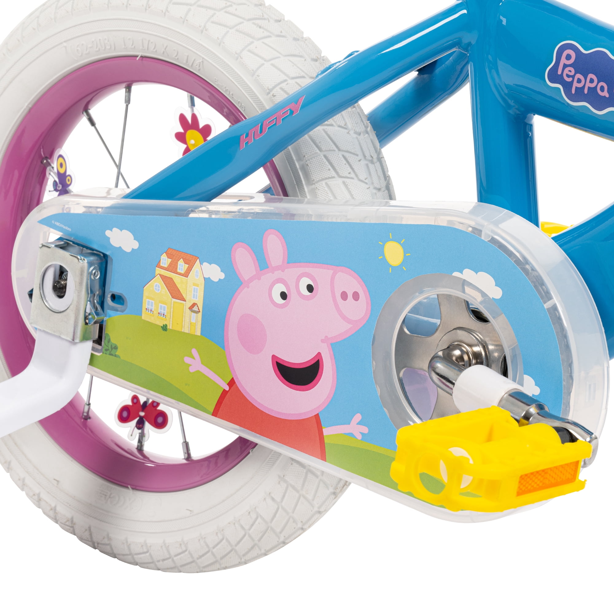Huffy Peppa Pig Kids Bike with Training Wheels and Basket (Blue, 12 in) b0bp0