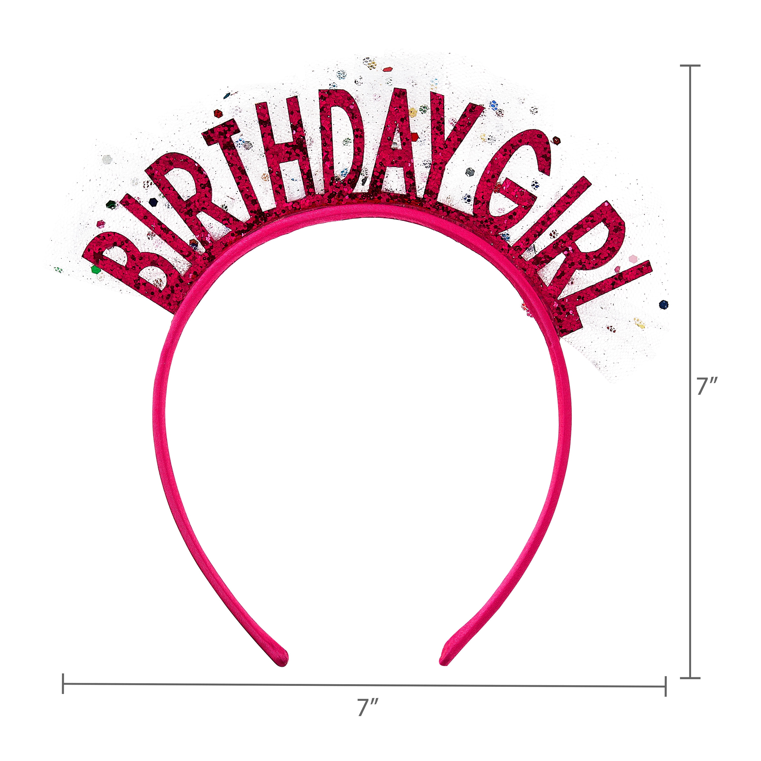 Way To Celebrate Birthday Girl Tulle Headband (Pink, One Size) n67gy