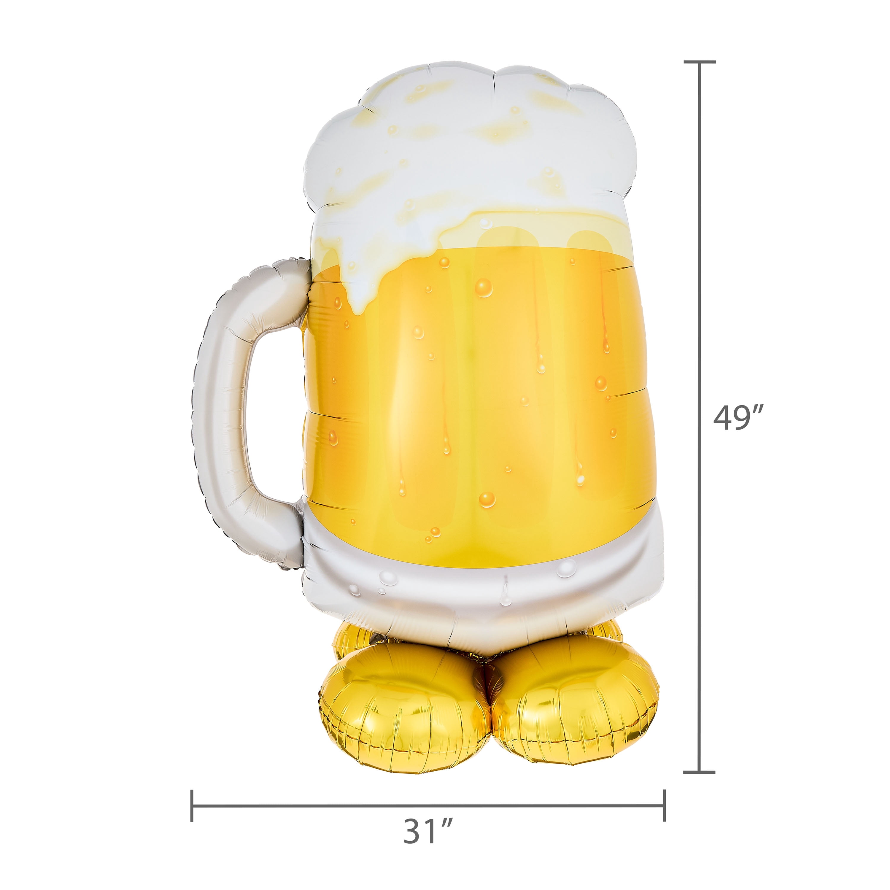 Way To Celebrate Beer Mug Balloon Inflatable Party Decoration (Gold, 49 in) dztue