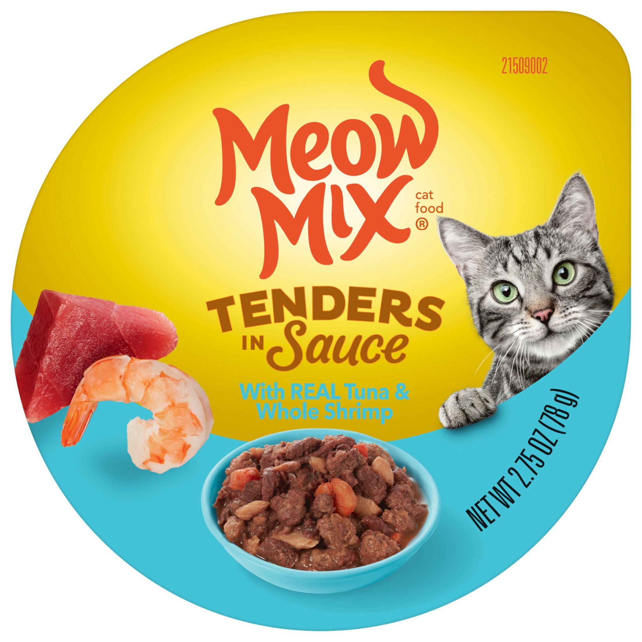 Meow Mix Tender Favorites Wet Cat Food with Real Tuna and Whole Shrimp (2.75 oz) vt2uh