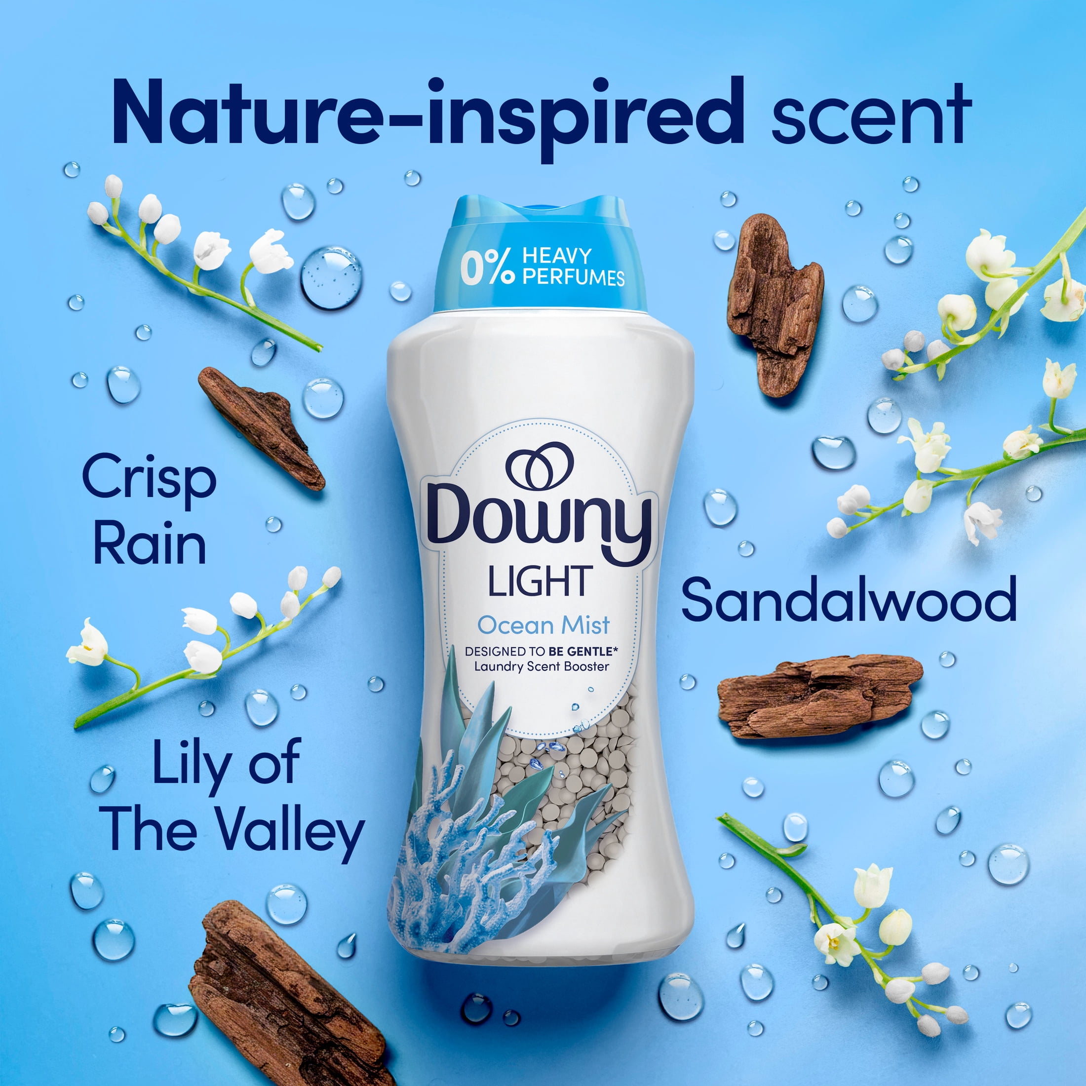 Downy Light In-Wash Scent Booster Beads, Ocean Mist, Long-Lasting Freshness (5.7 oz) 8fue2