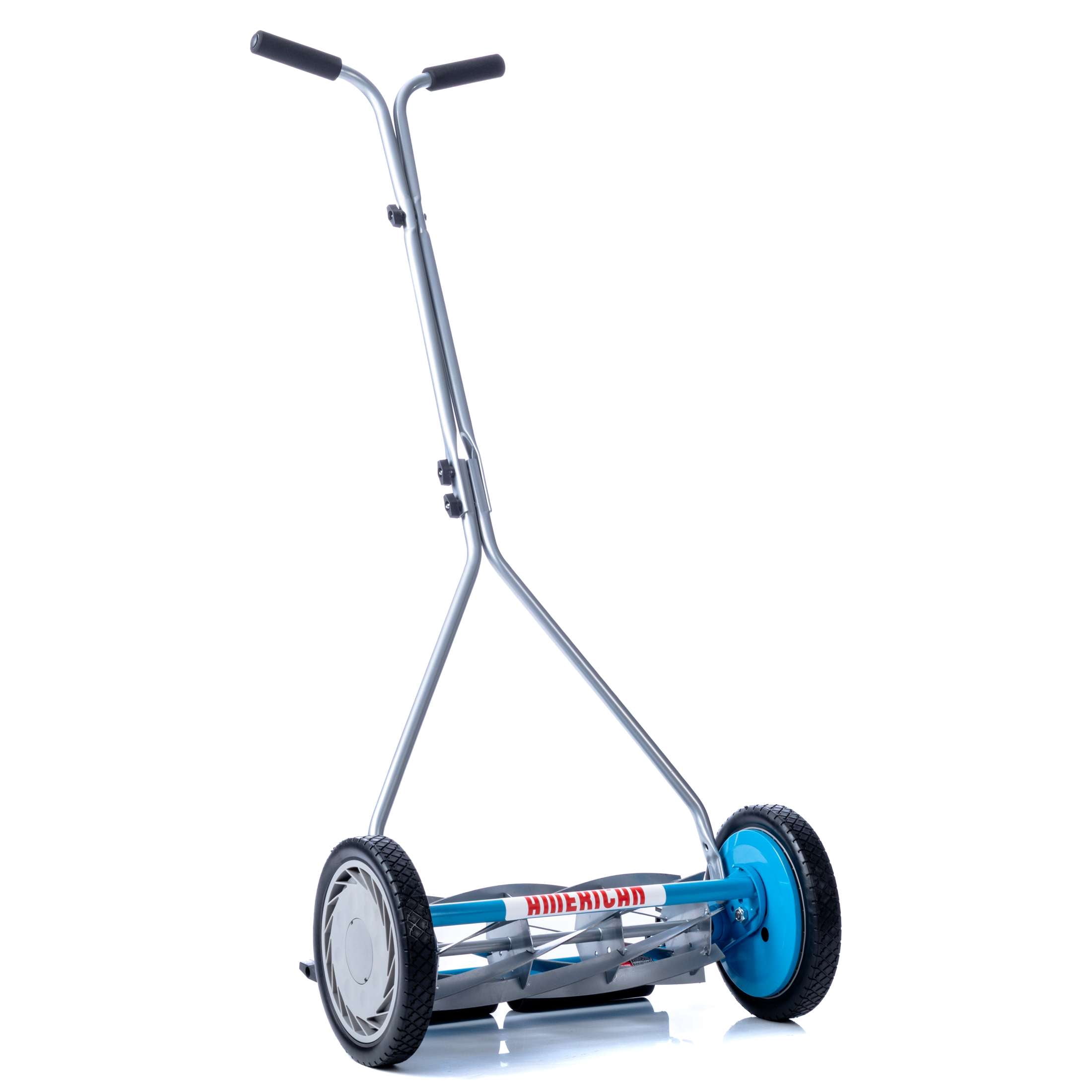 American Lawn Mower 16-Inch 7-Blade Reel Push Lawn Mower with T-Handle and Sharpener (Blue, 16 in) o5j5u