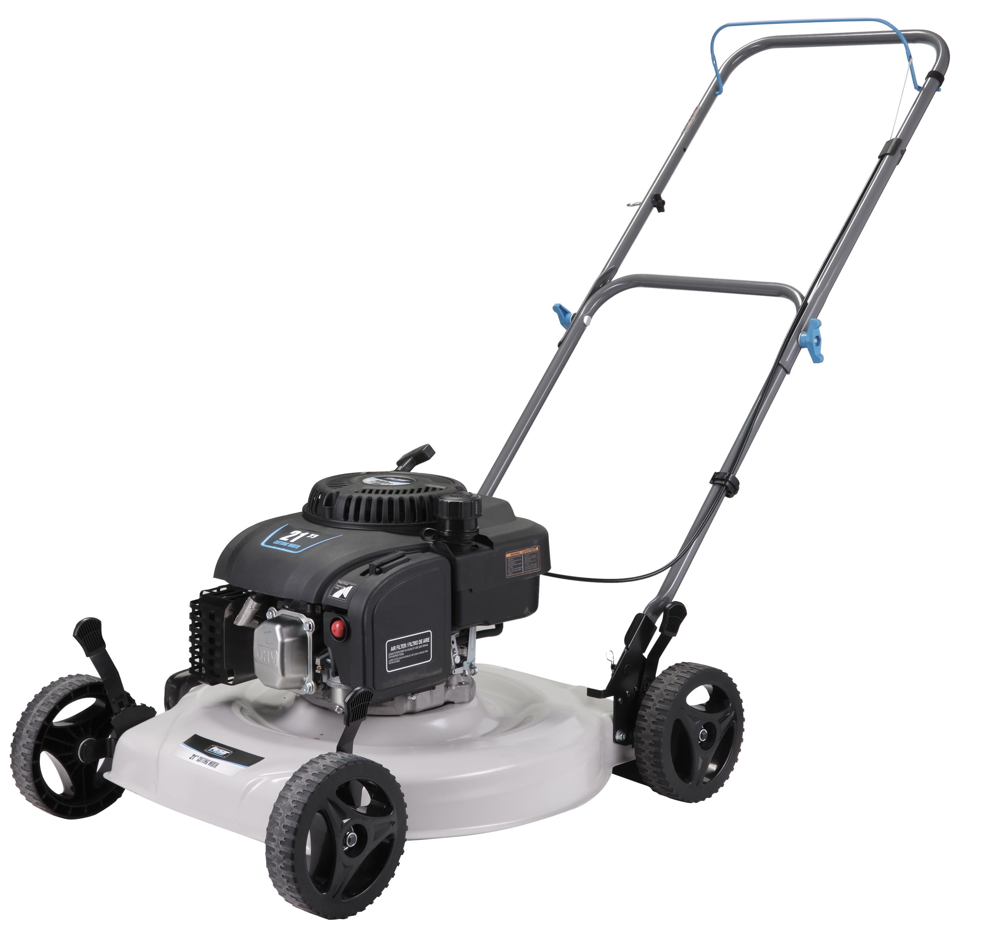 Pulsar 21 in Gas Push Lawn Mower with 200cc OHV Engine and Side Discharge (White, 21 in) nxful