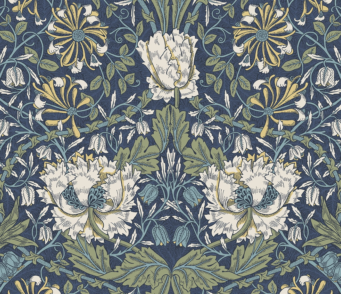NextWall Ogee Flora Peel and Stick Wallpaper (Floral, 20.9 in. W x 18 ft. L) yigvj