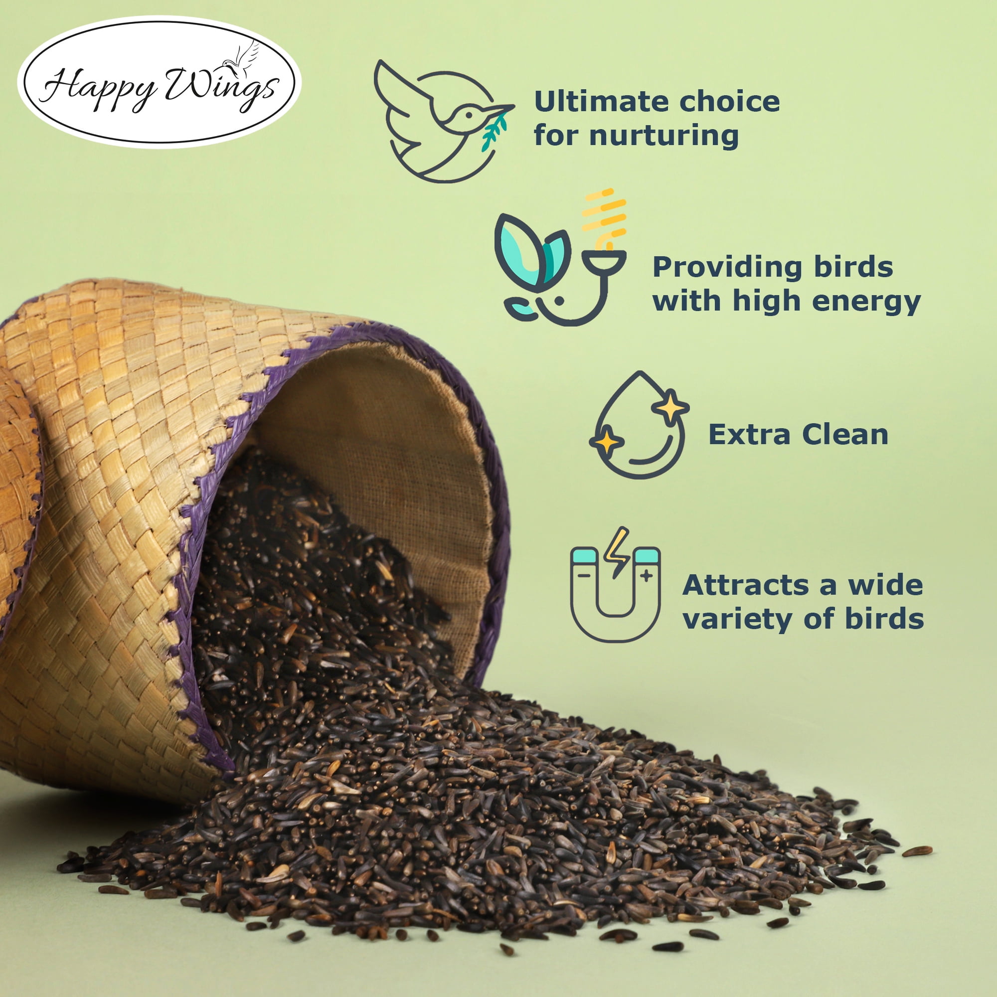 Happy Wings Thistle Seed Prefilled Bird Feeder Sock (Nyjer Seed, 13 oz) 6oc7o