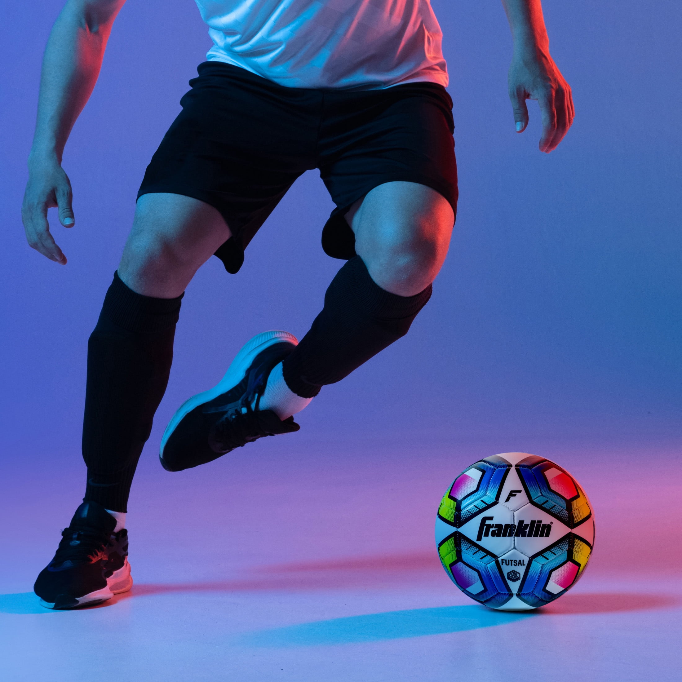 Franklin Sports Futsal Ball Low Bounce Indoor Soccer Training Ball (Blue, Size 4) qbra9