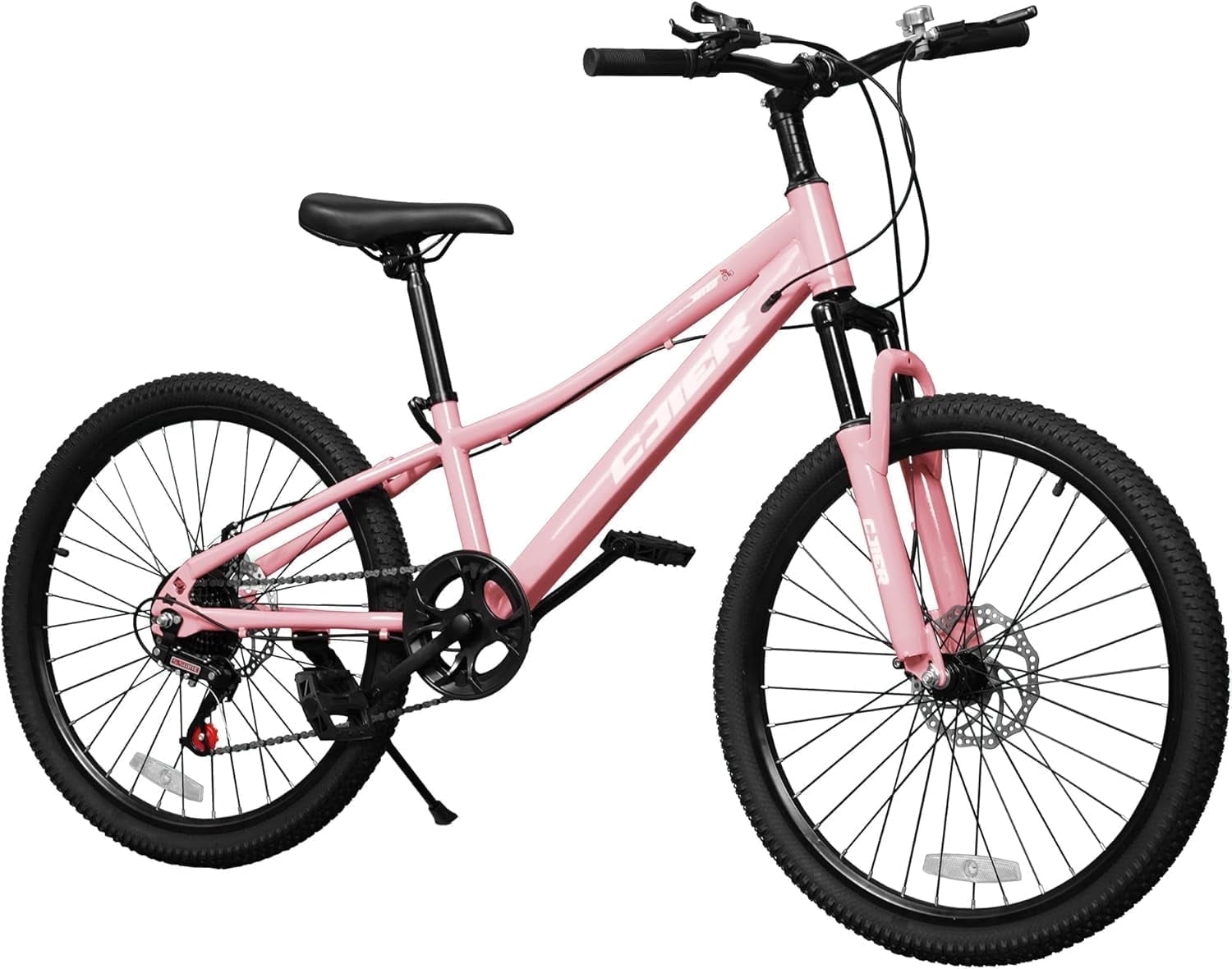 Akaber 24-inch Kids Mountain Bike, 7-Speed Drivetrain with Suspension Fork and Dual-Disc Brakes (Pink, 24 in) fktr5