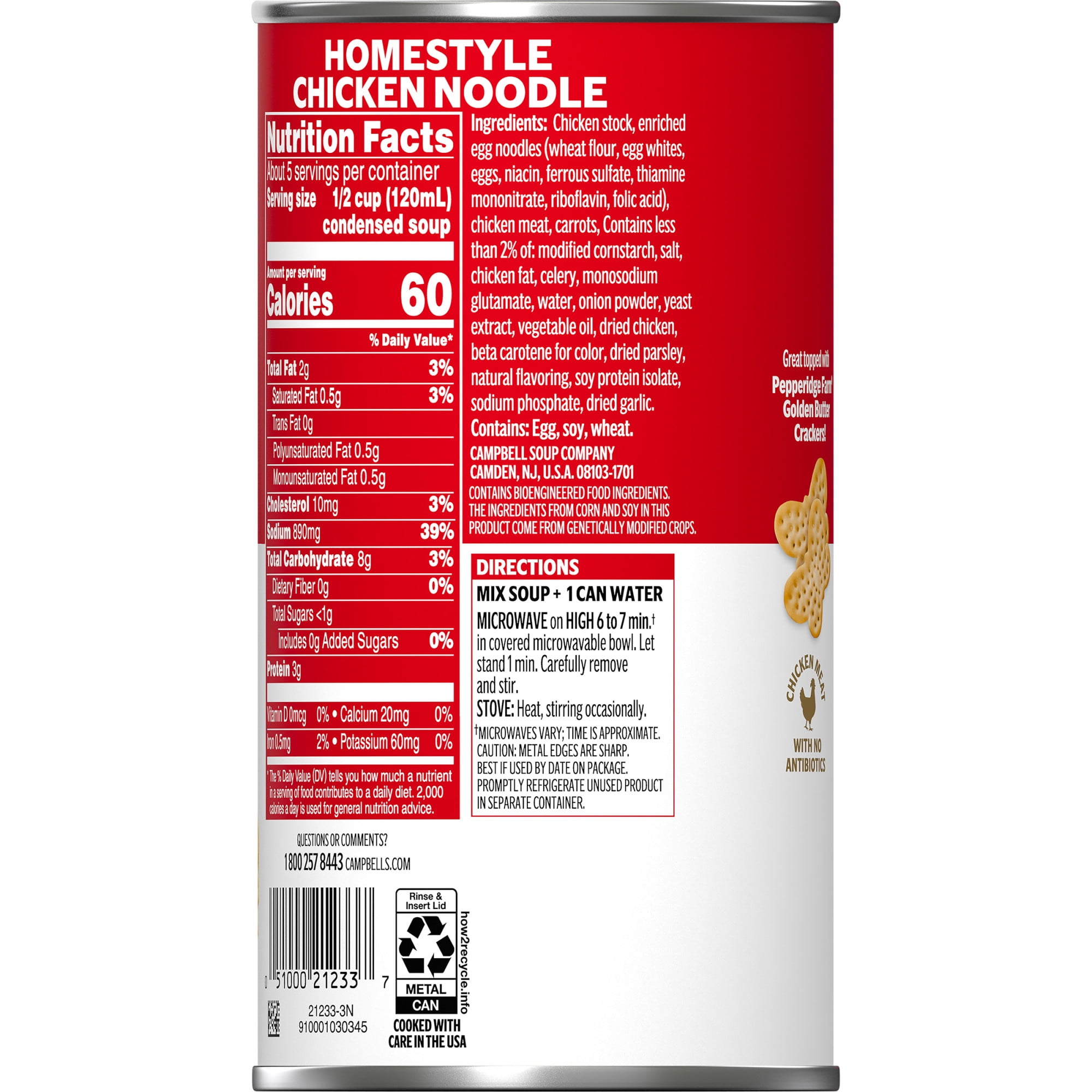 Campbell's Condensed Homestyle Chicken Noodle Soup (Family Size, 22.2 oz) la2v9