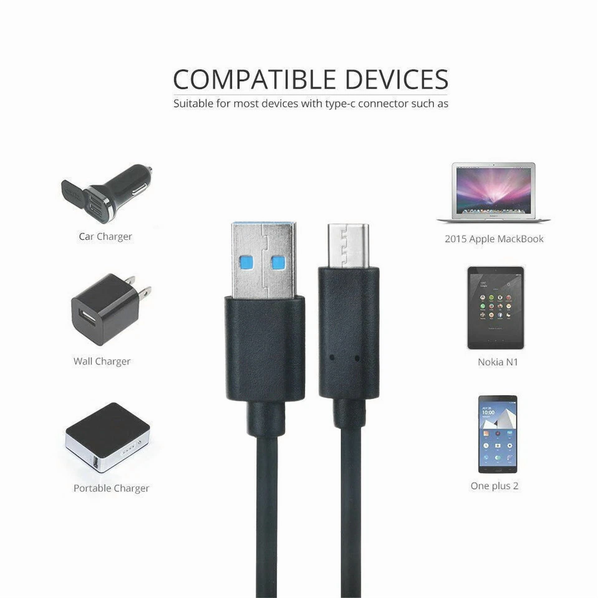 Rhea USB-C Charging Cable for Anker PowerConf S3 Speakerphone (Black, 5 ft) yec74 - Image 2