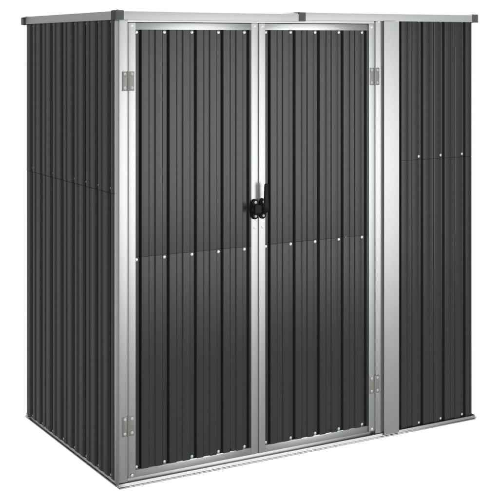 vidaXL Outdoor Storage Shed with Lockable Door (Black, 88.6 in x 35 in x 62.6 in) welud