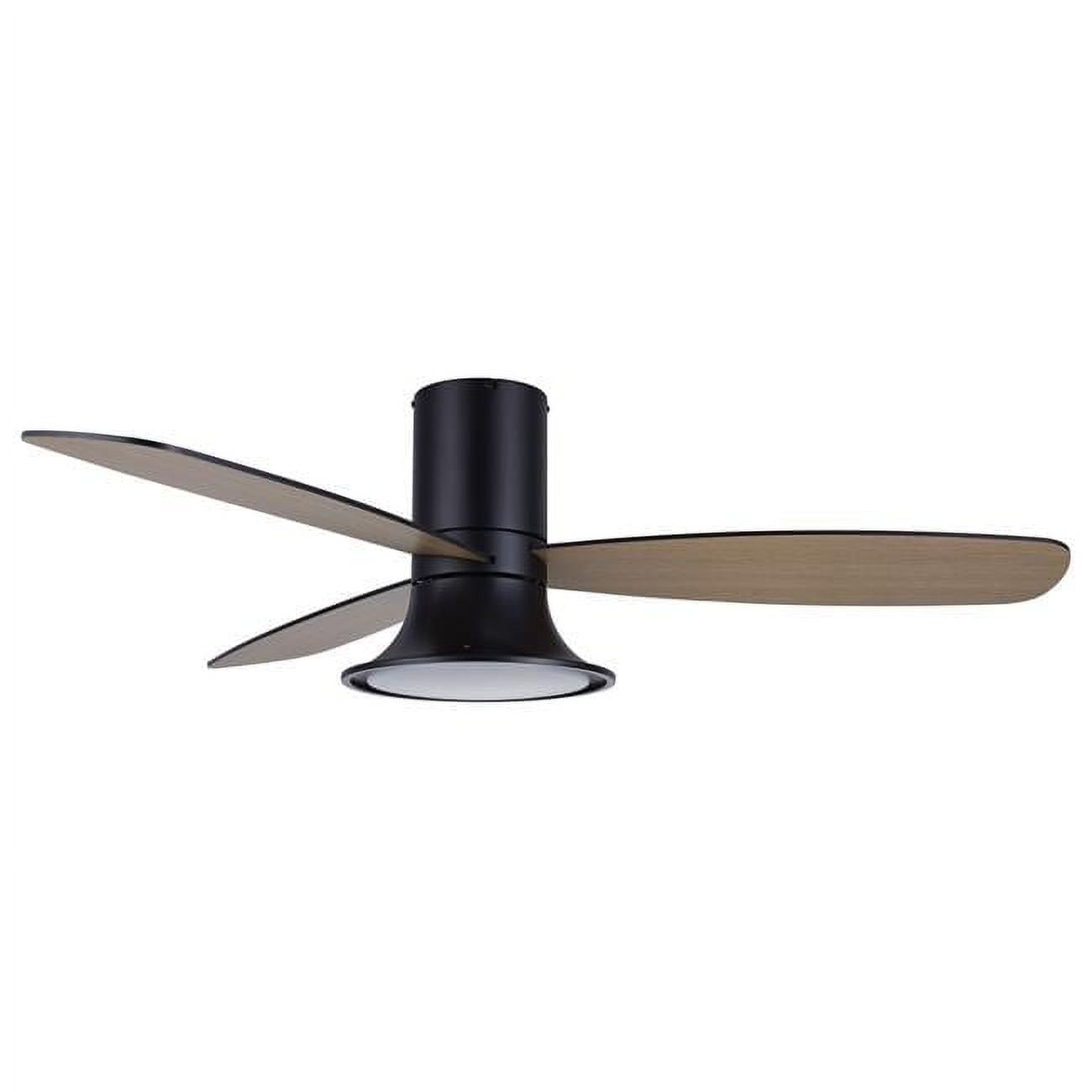 Lucci Air Flusso 52 in Flush Mount DC Indoor/Outdoor Ceiling Fan with LED Light and Remote (Black, 52 in) 4q0xc
