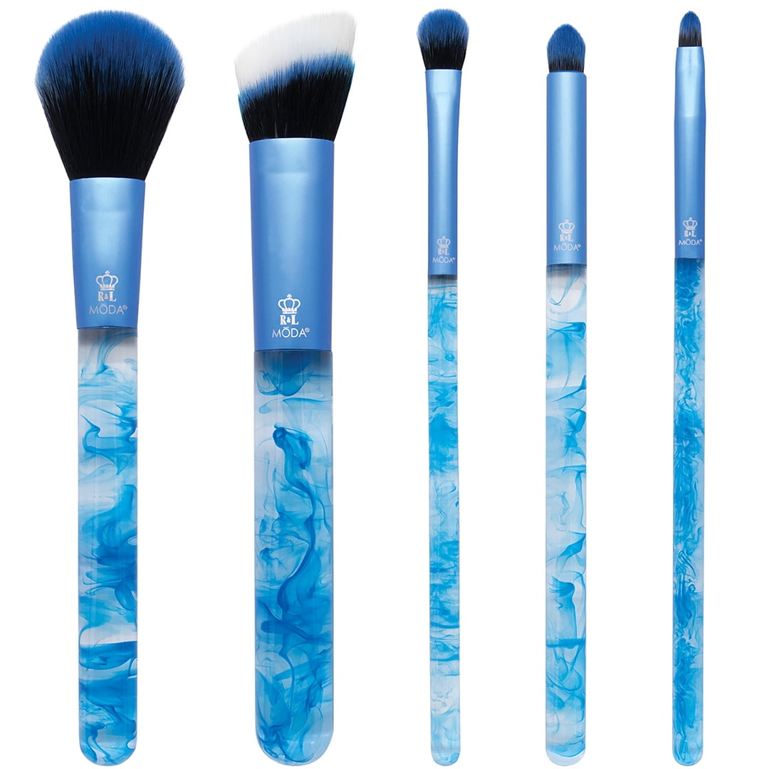 MODA Smoke Show Full Face Makeup Brush Set (Blue, 5 Piece) zlp34