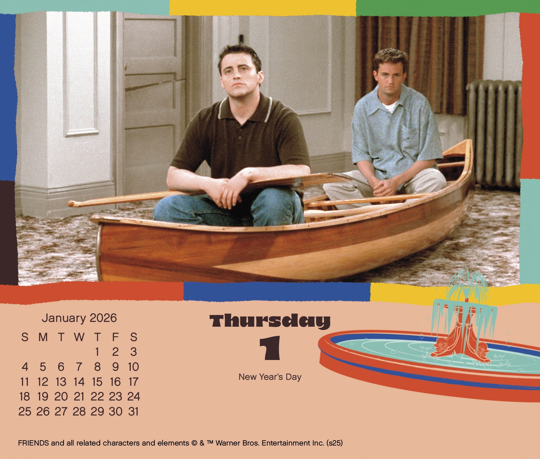 Trends International Friends 2026 Wall Calendar and Daily Desk Box Calendar Set (2 Piece) a90v8