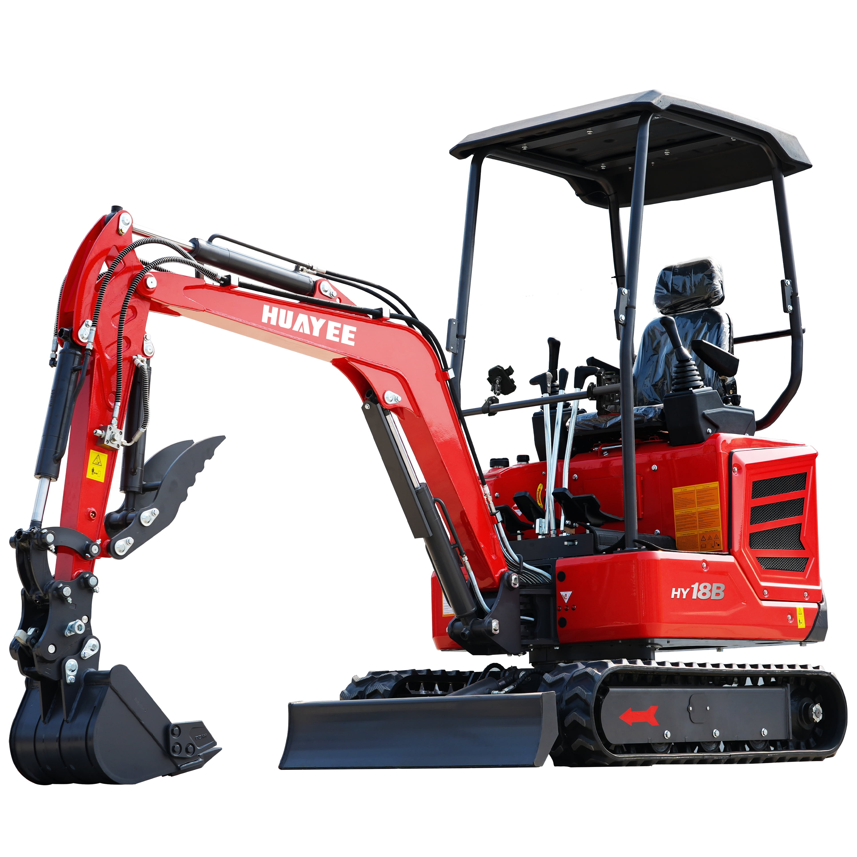 HUAYEE 1.8 Ton Mini Excavator HY18B with 14HP Kubota Diesel Engine (Red, 1.8 Ton) lpo3l