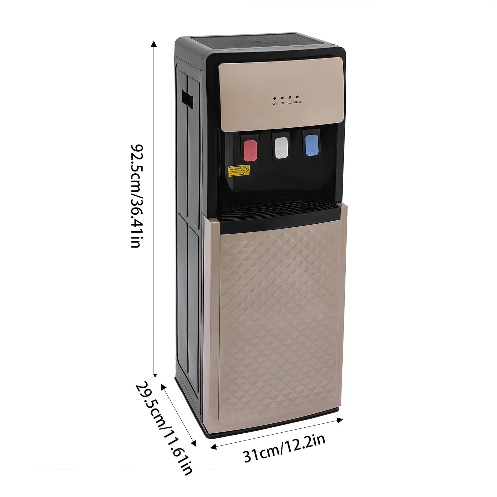 ChicHomey Bottom Loading Water Dispenser, Electric Water Cooler with 3 Temperature Settings (Champaign Gold) w01ly