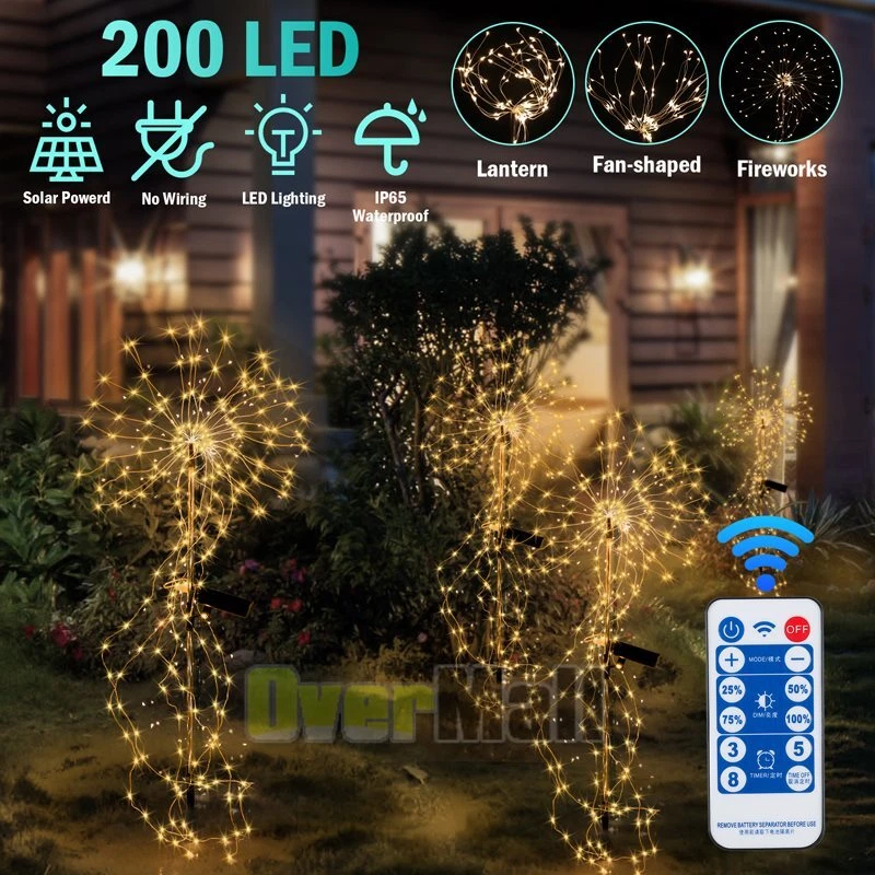 Purely Elizabeth Solar LED String Lights Outdoor Garden Christmas Decor with Remote (33 ft) 8ne0r