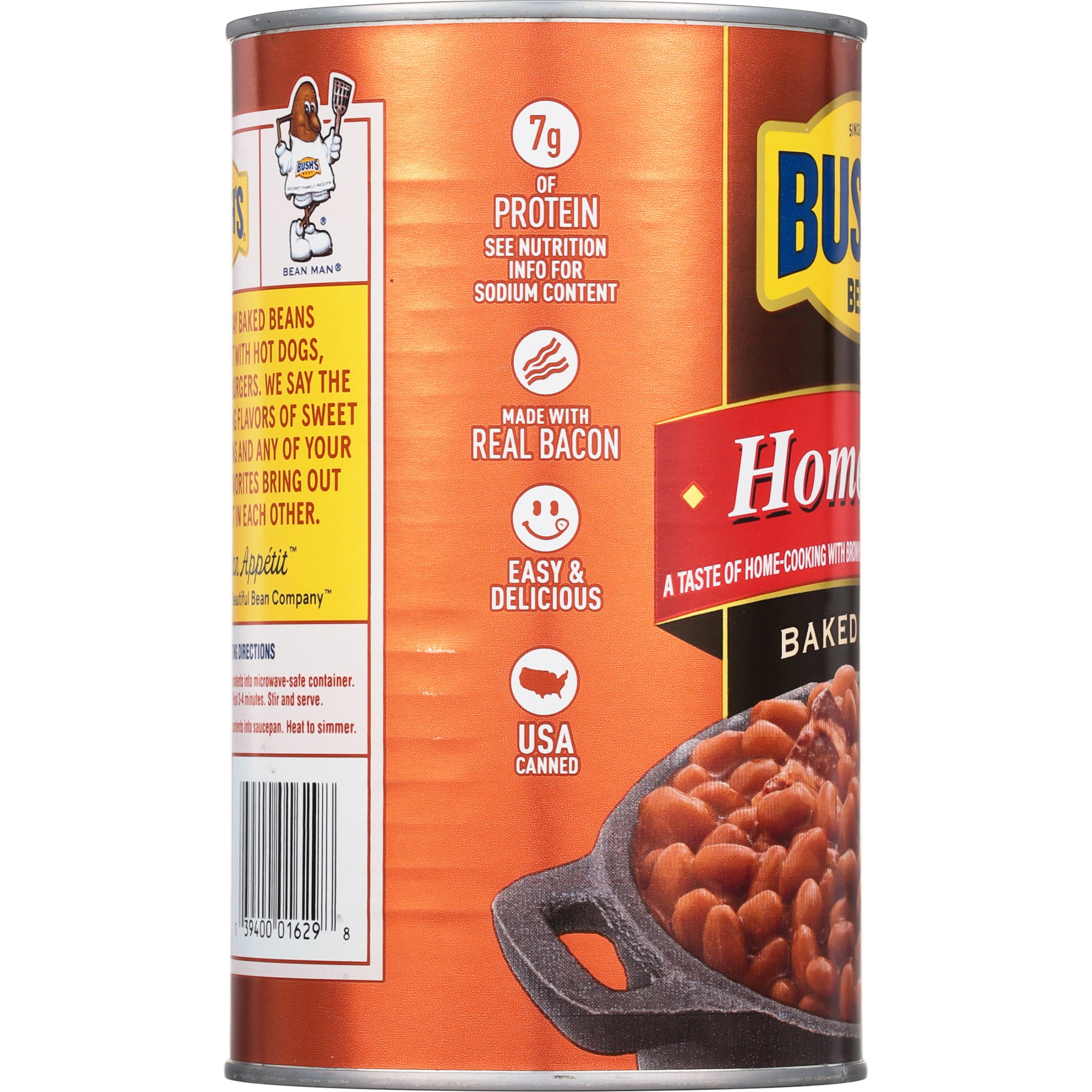 BUSH'S Homestyle Baked Beans, Slow-Cooked Navy Beans with Bacon (55 oz) qwscl