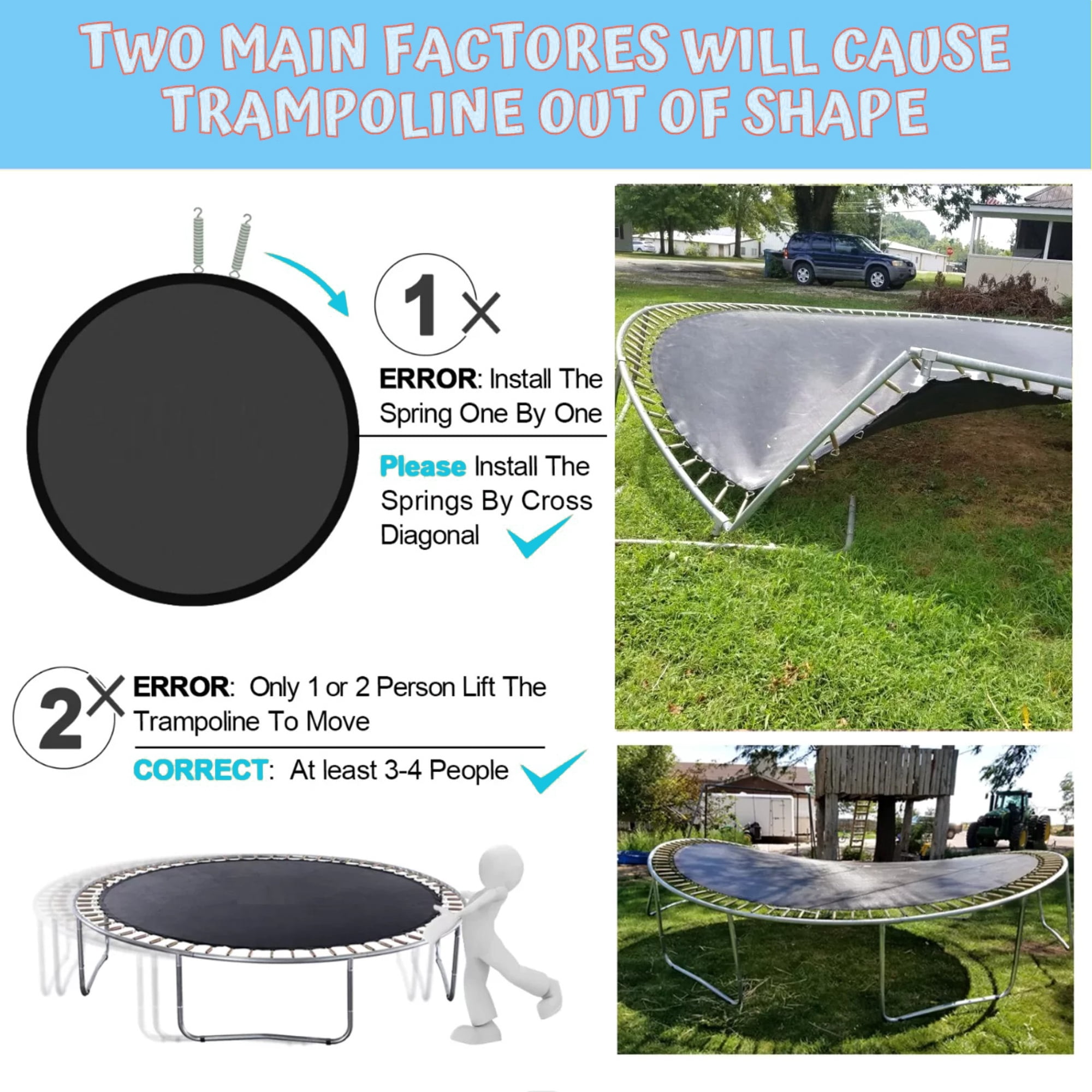 Shengchao Trade 10ft Recreational Trampoline with Enclosure Net and Ladder (Blue, 10ft) h2z4w