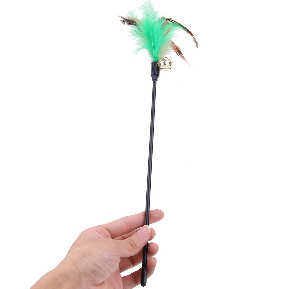 Diamondo Cat Kitten Interactive Teaser Wand Toy with Turkey Feathers (5 Pack) wwyu6
